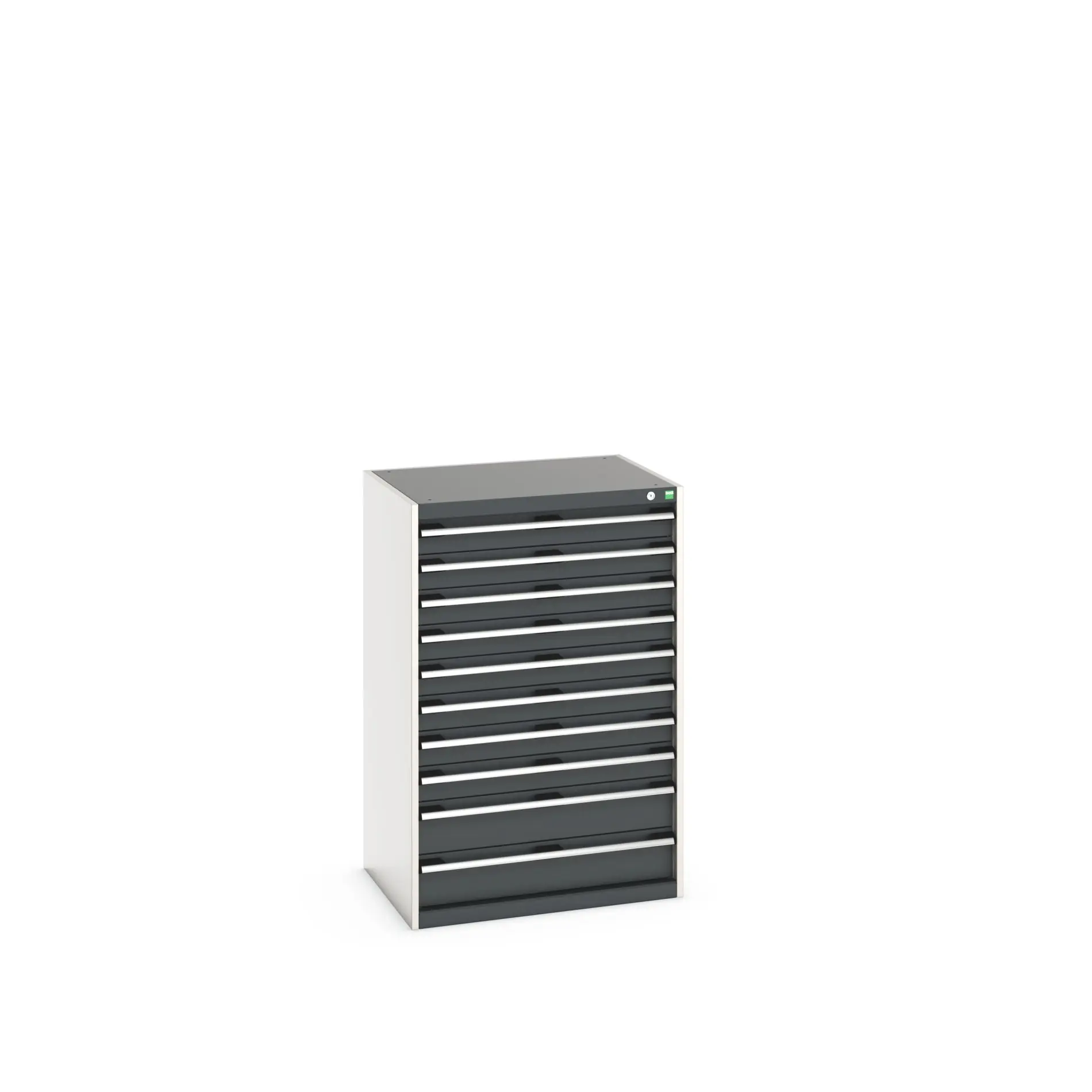 Produktfoto 1 von Bott 10 Stahl Schubladenbehälter Schrank Grau, 1200 mm x 650 mm x 800 mm