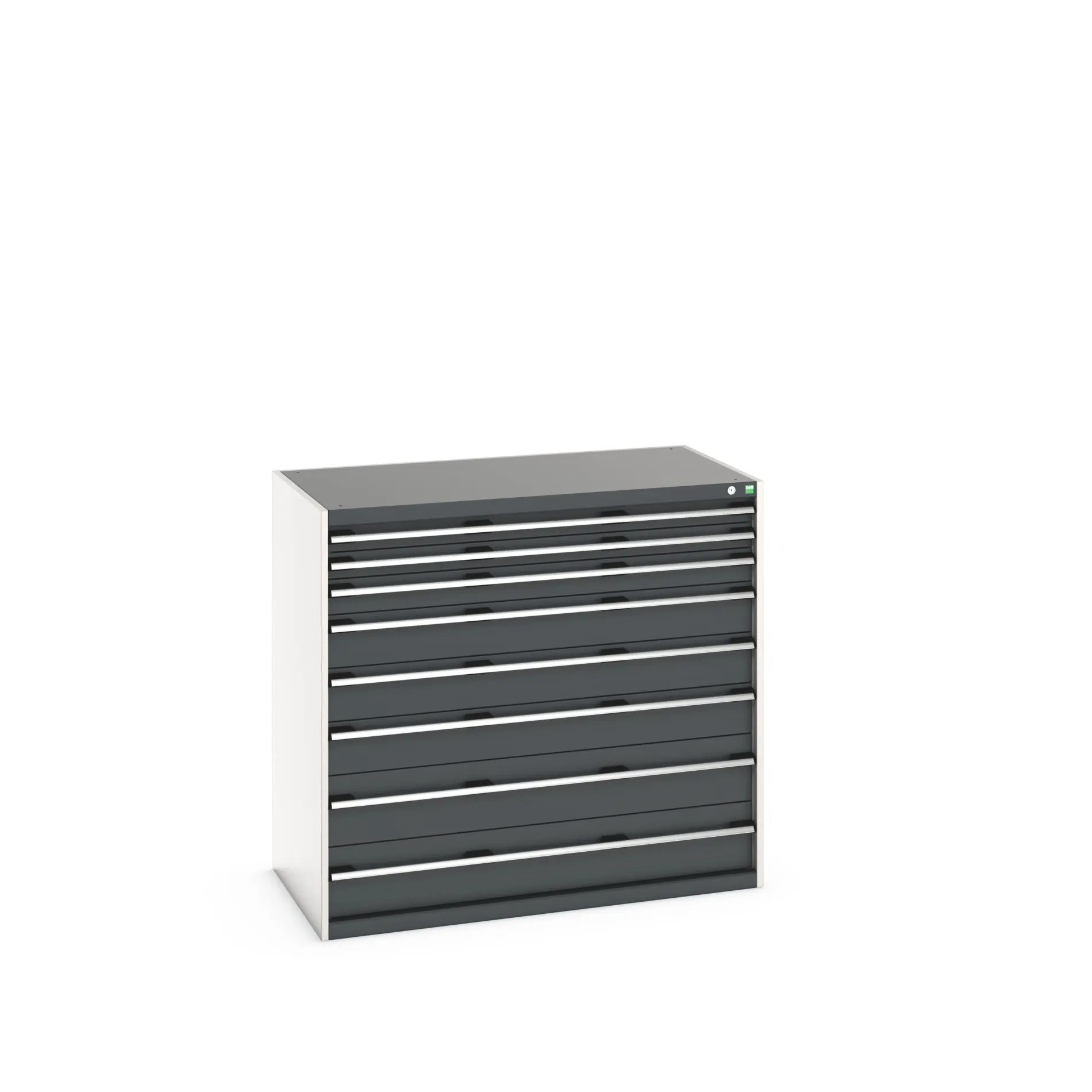 Produktfoto 1 von Bott 8 Stahl Schubladenbehälter Schrank Grau, 1200 mm x 750 mm x 1300 mm