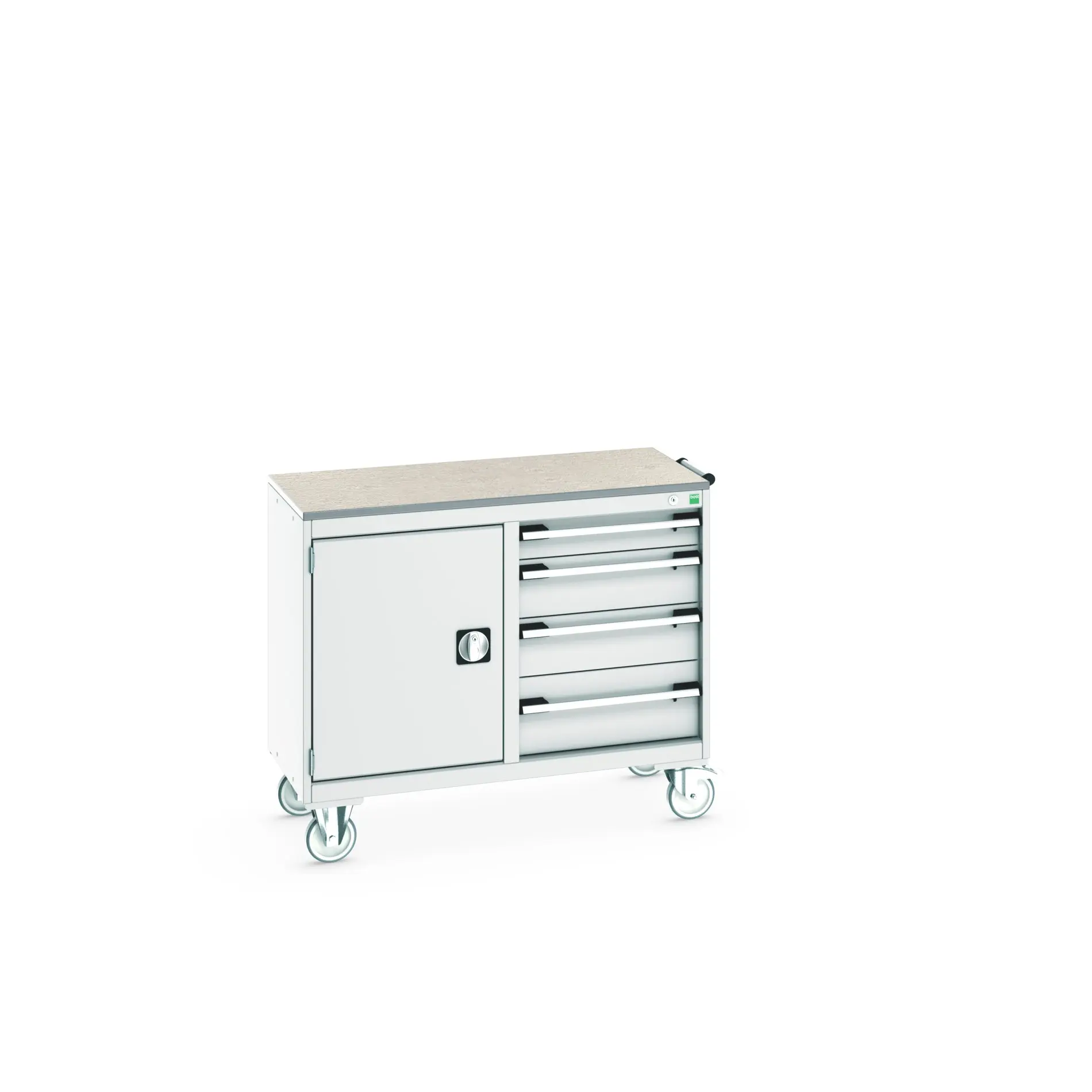 Produktfoto 1 von Bott Aufbewahrungsschrank Typ Schrank Freistehend 1 Tür/en 1 Regal/e 4 Schublade/n 890 mm 1050 mm 525 mm mit Rädern
