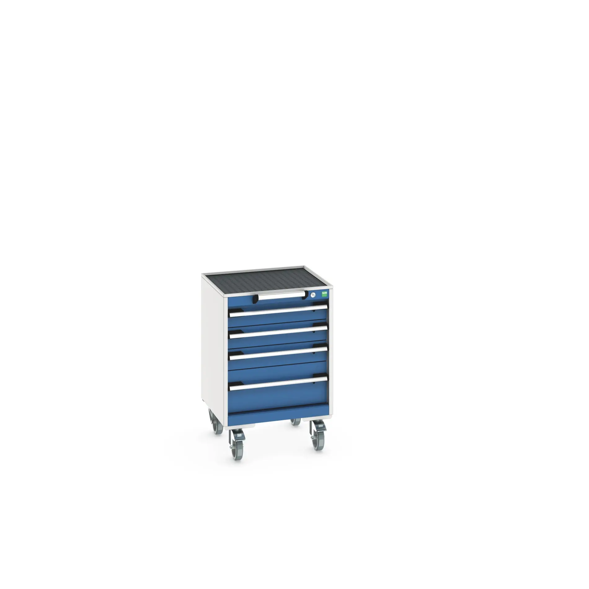 Produktfoto 1 von Bott Aufbewahrungsschrank Typ Schrank Freistehend 1 Regal/e 4 Schublade/n 785 mm 525 mm 525 mm mit Rädern Stahl