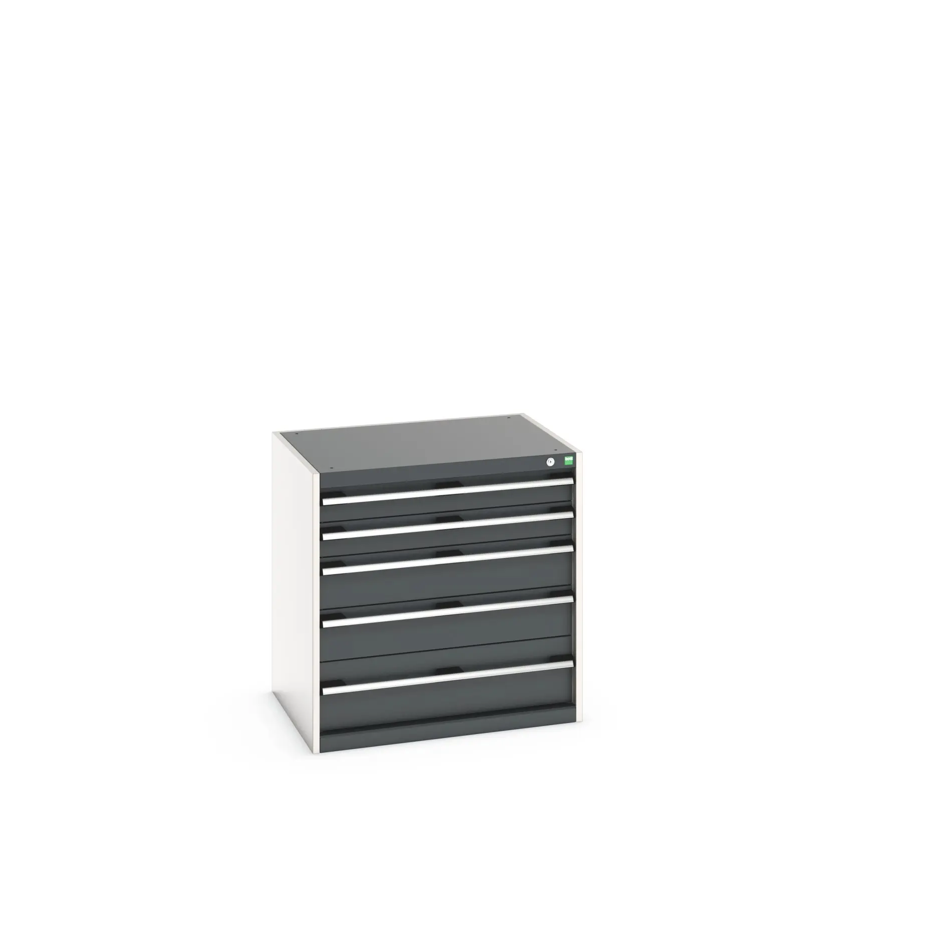 Produktfoto 1 von Bott 5 Stahl Schubladenbehälter Schrank Grau, 800 mm x 650 mm x 800 mm