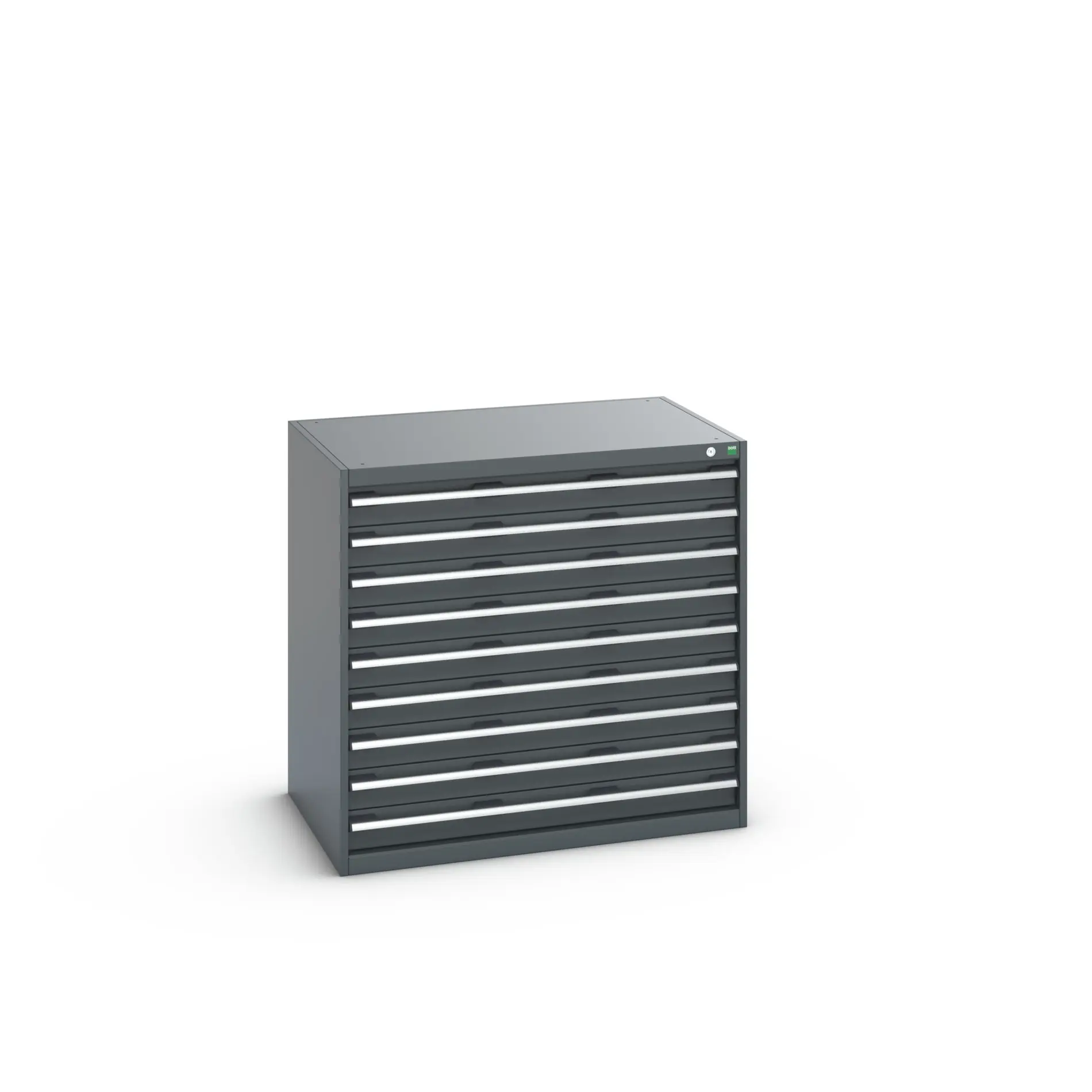 Produktfoto 1 von Bott 9 Stahl Schubladenbehälter Schrank Grau, 1000 mm x 750 mm x 1050 mm