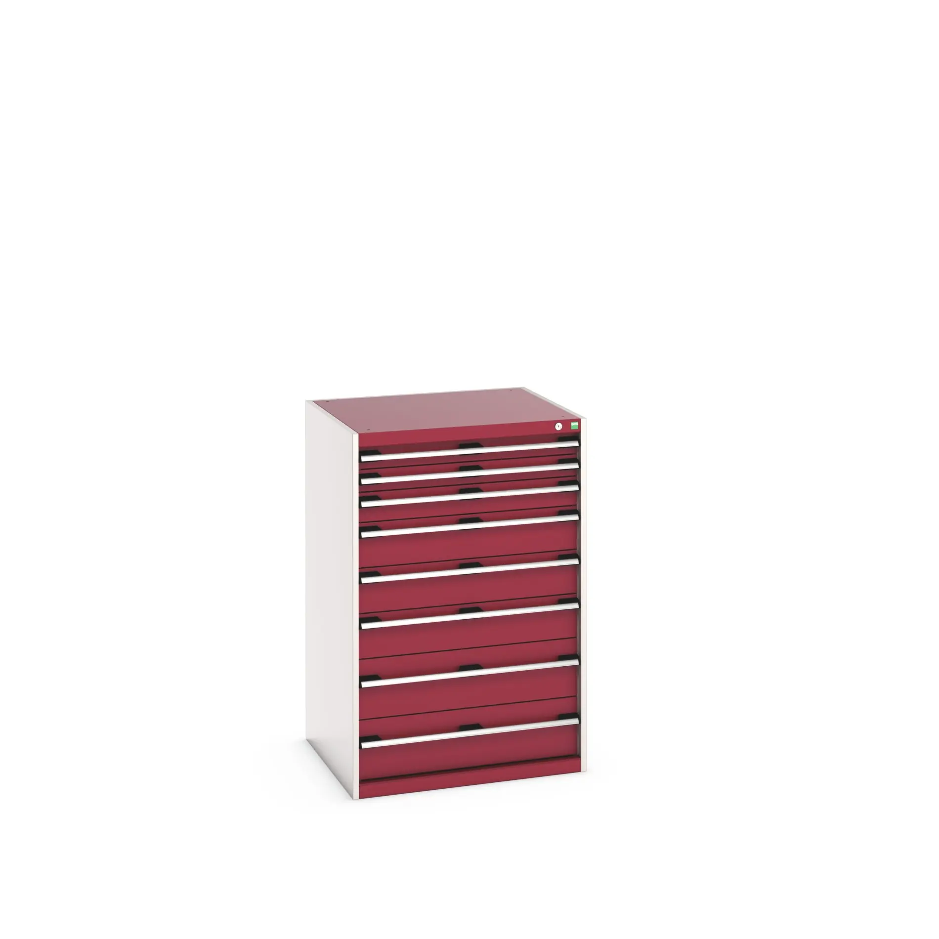 Produktfoto 1 von Bott 8 Stahl Schubladenbehälter Schrank Rot, 1200 mm x 750 mm x 800 mm