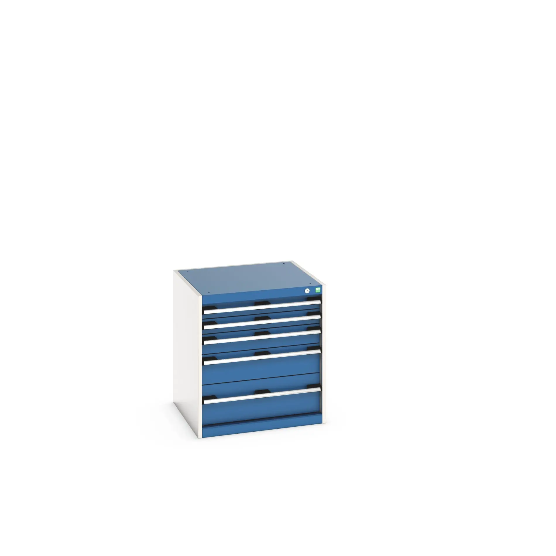 Produktfoto 1 von Bott 5 Stahl Schubladenbehälter Schrank Blau, 700 mm x 650 mm x 650 mm