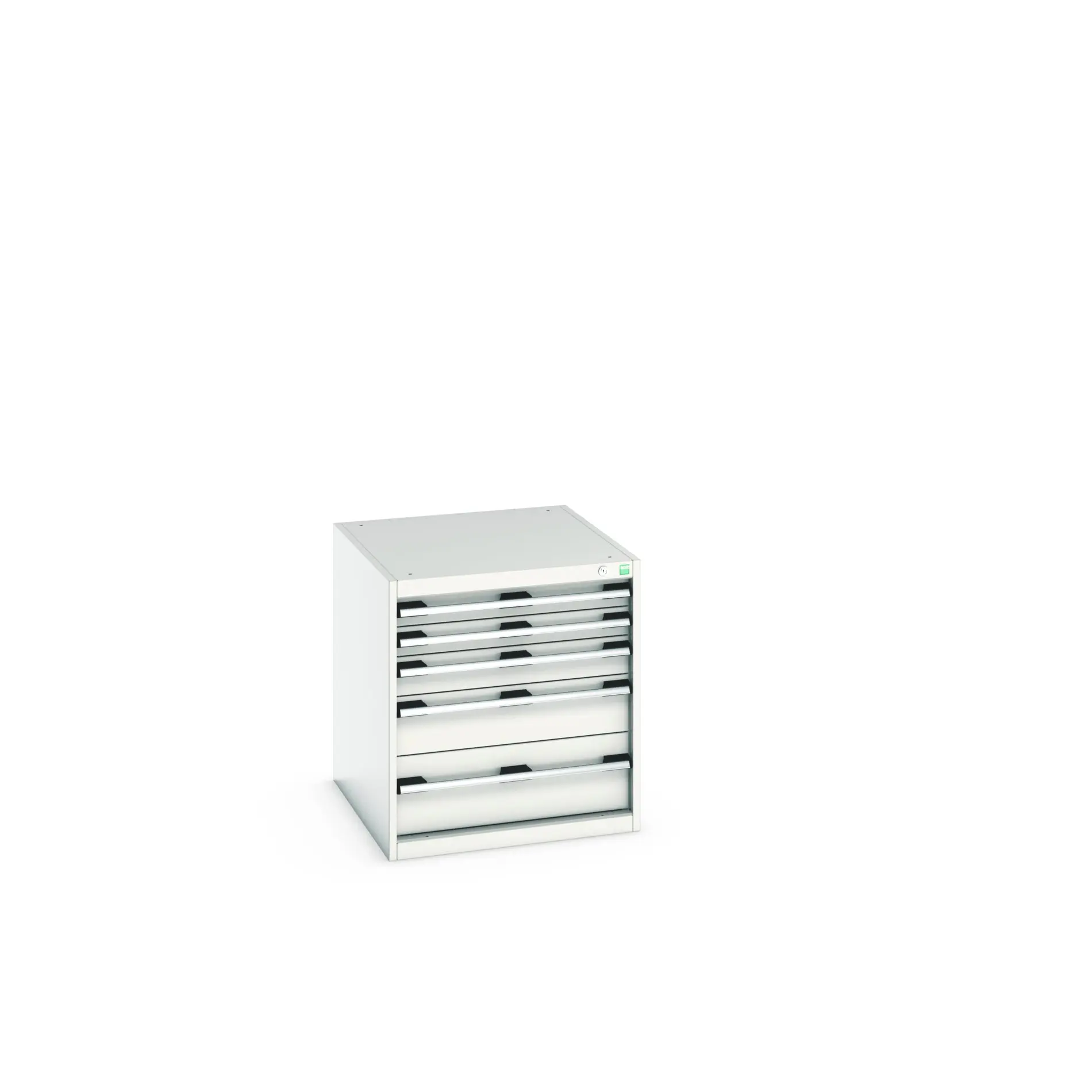 Produktfoto 1 von Bott 5 Stahl Schubladenbehälter Schrank Hellgrau, 700 mm x 750 mm x 650 mm