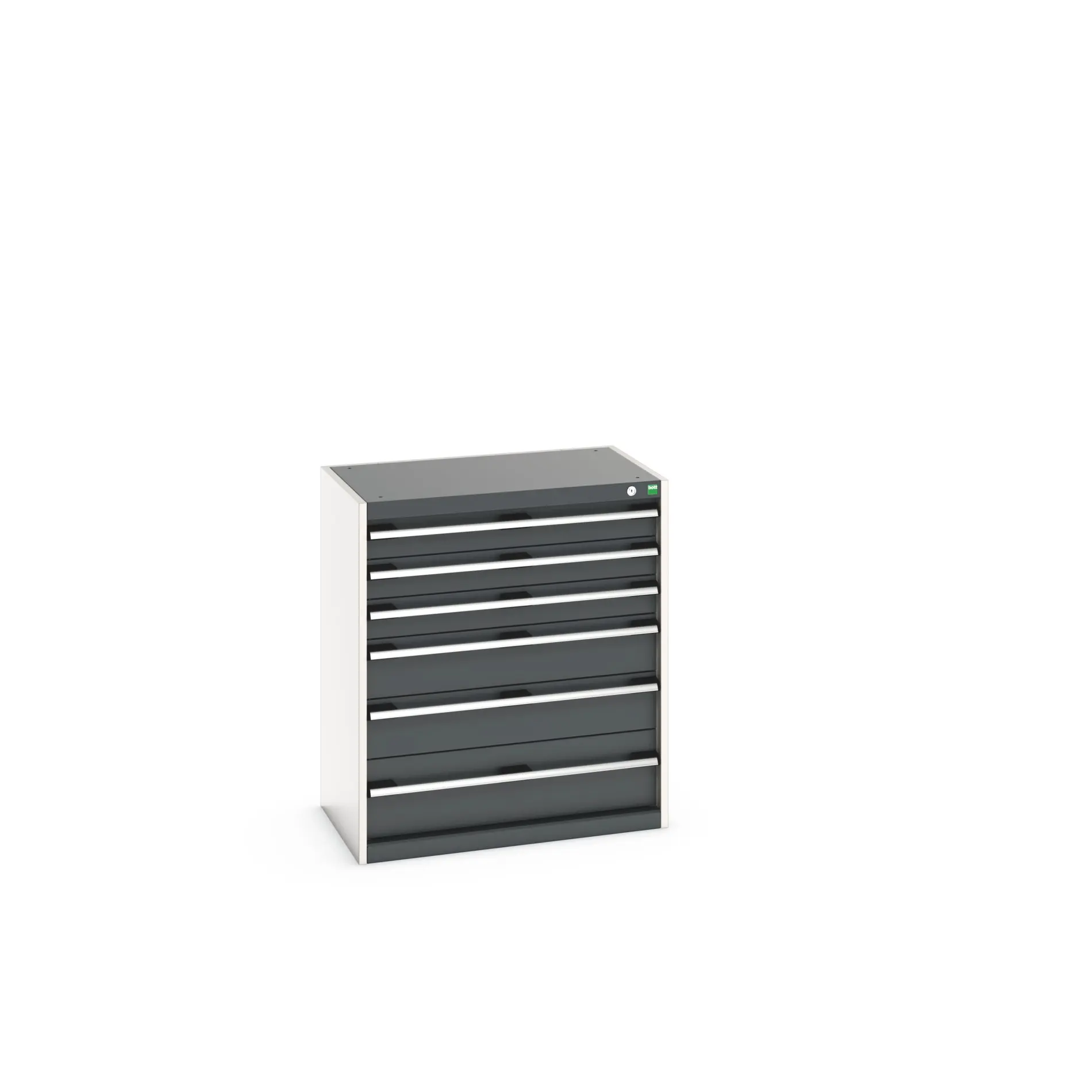 Produktfoto 1 von Bott 6 Stahl Schubladenbehälter Schrank Grau, 900 mm x 525 mm x 800 mm