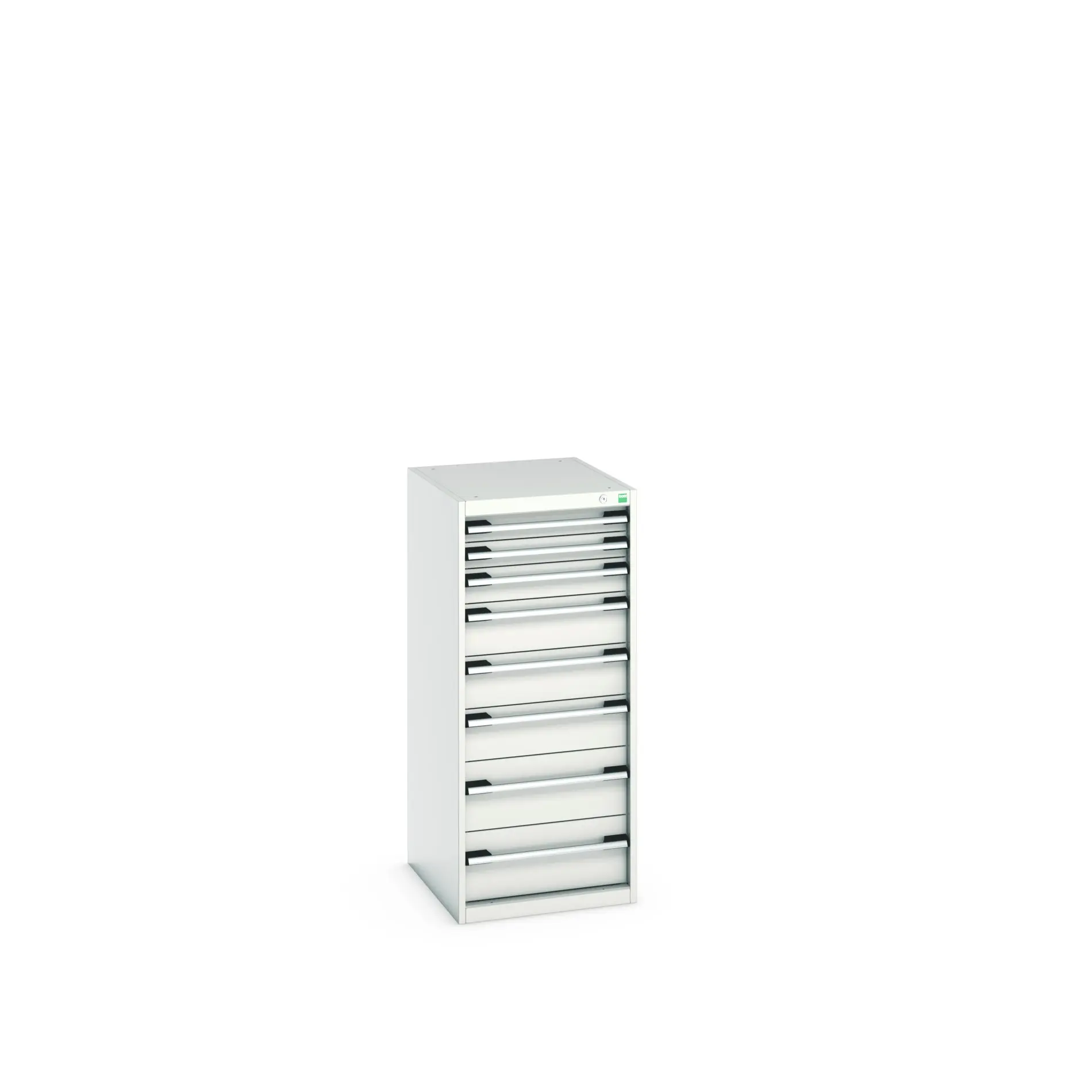 Produktfoto 1 von Bott 8 Stahl Schubladenbehälter Schrank Hellgrau, 1200 mm x 650 mm x 525 mm