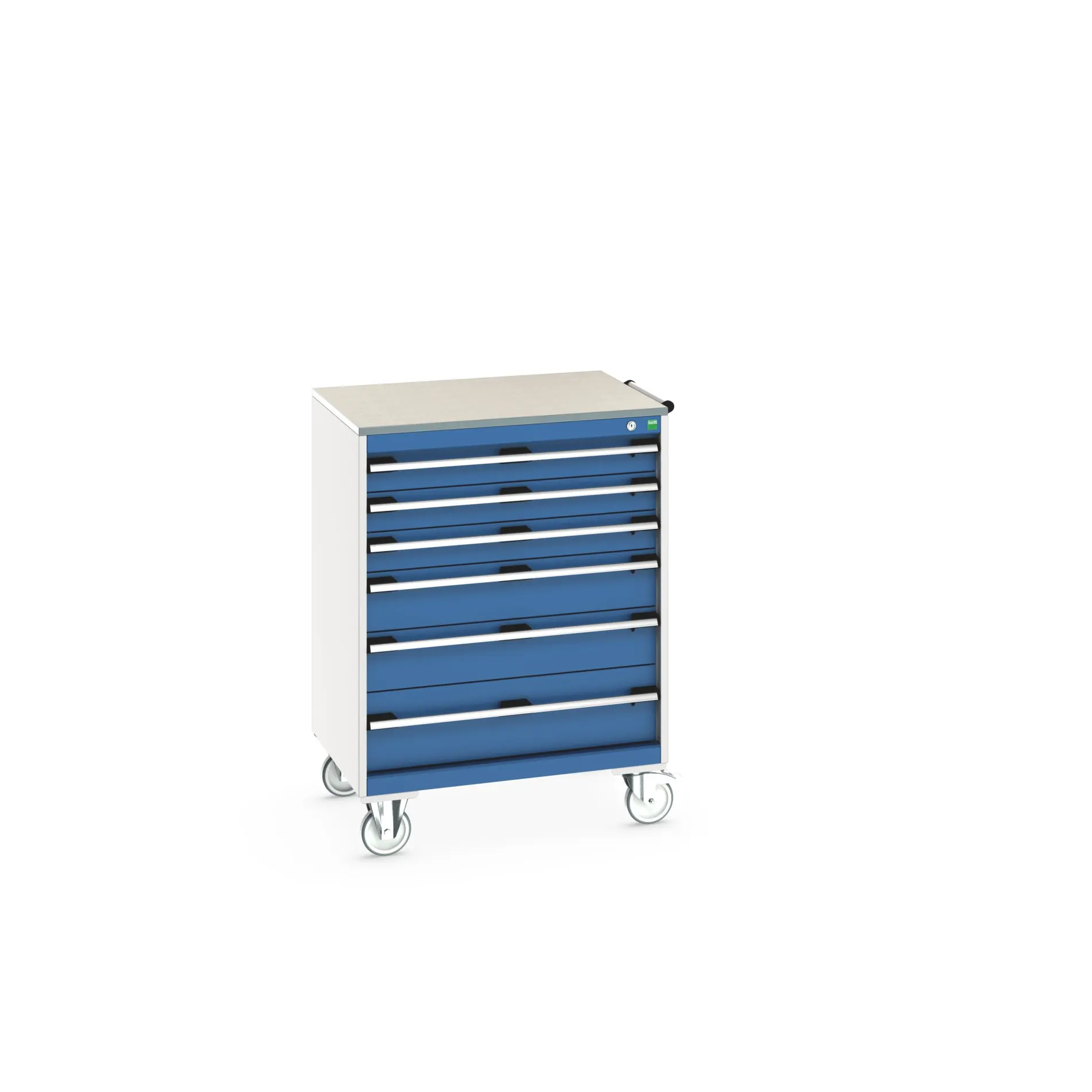 Produktfoto 1 von Bott Aufbewahrungsschrank Typ Beweglicher Schrank Freistehend 6 Schublade/n 1090 mm 80 mm 650 mm mit Rädern Stahlblech