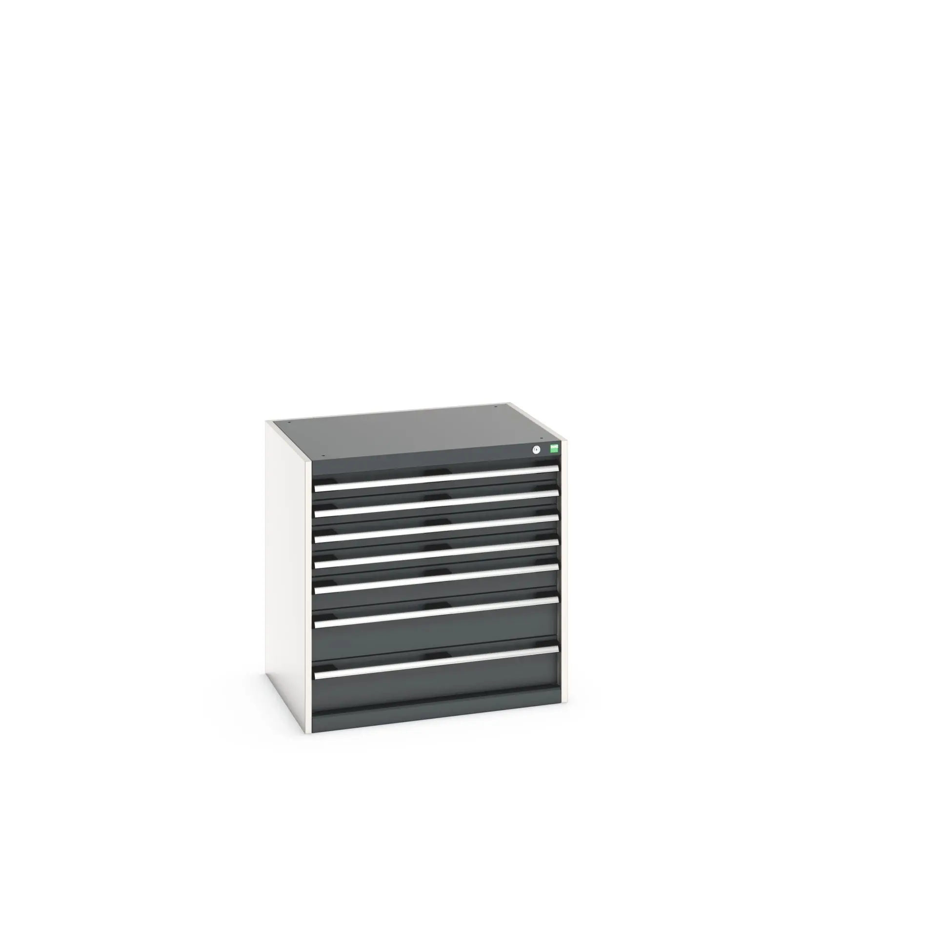 Produktfoto 1 von Bott 7 Stahl Schubladenbehälter Schrank Grau, 800 mm x 650 mm x 800 mm