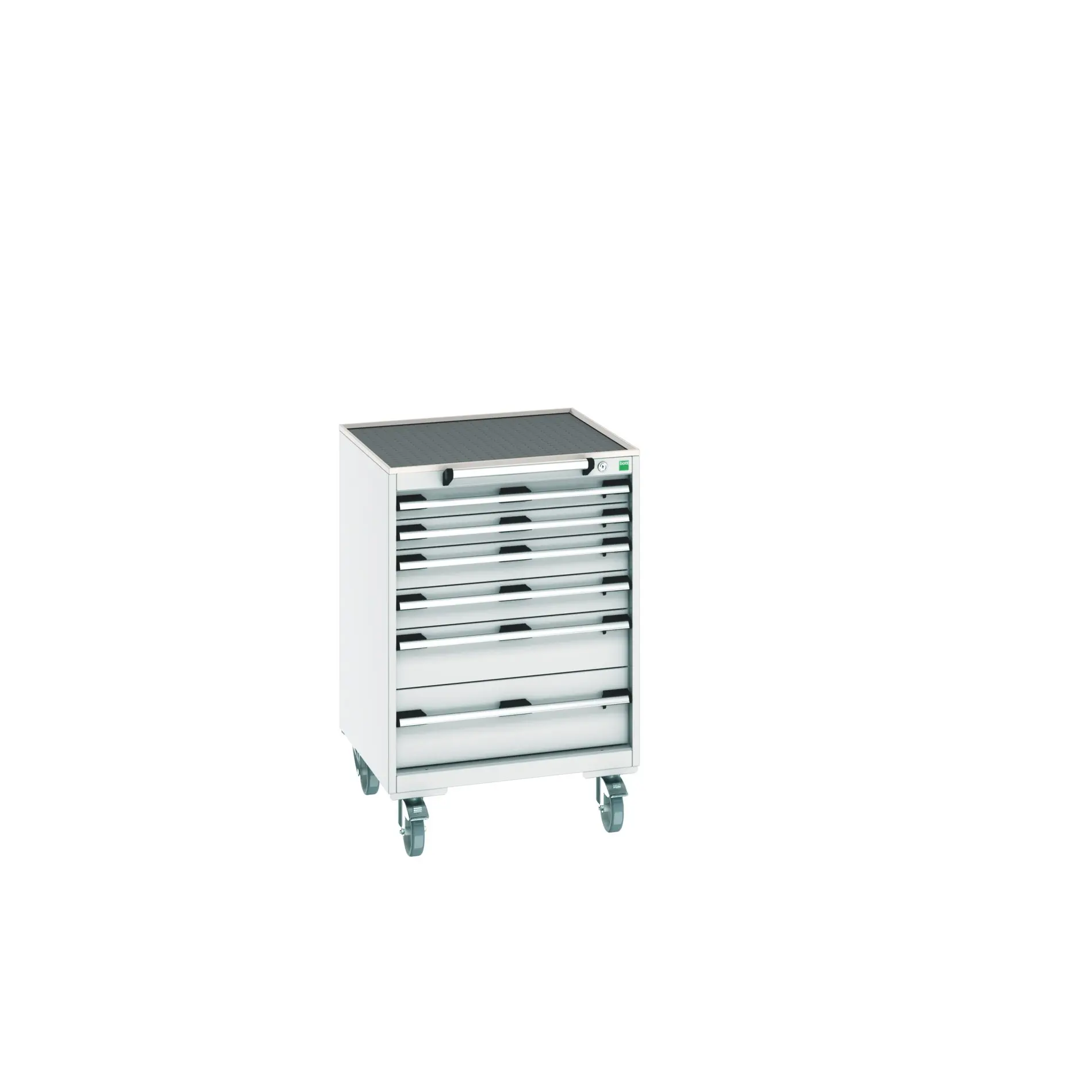 Produktfoto 1 von Bott Aufbewahrungsschrank Typ Schrank Freistehend 6 Schublade/n 985 mm 650 mm 650 mm mit Rädern Stahl