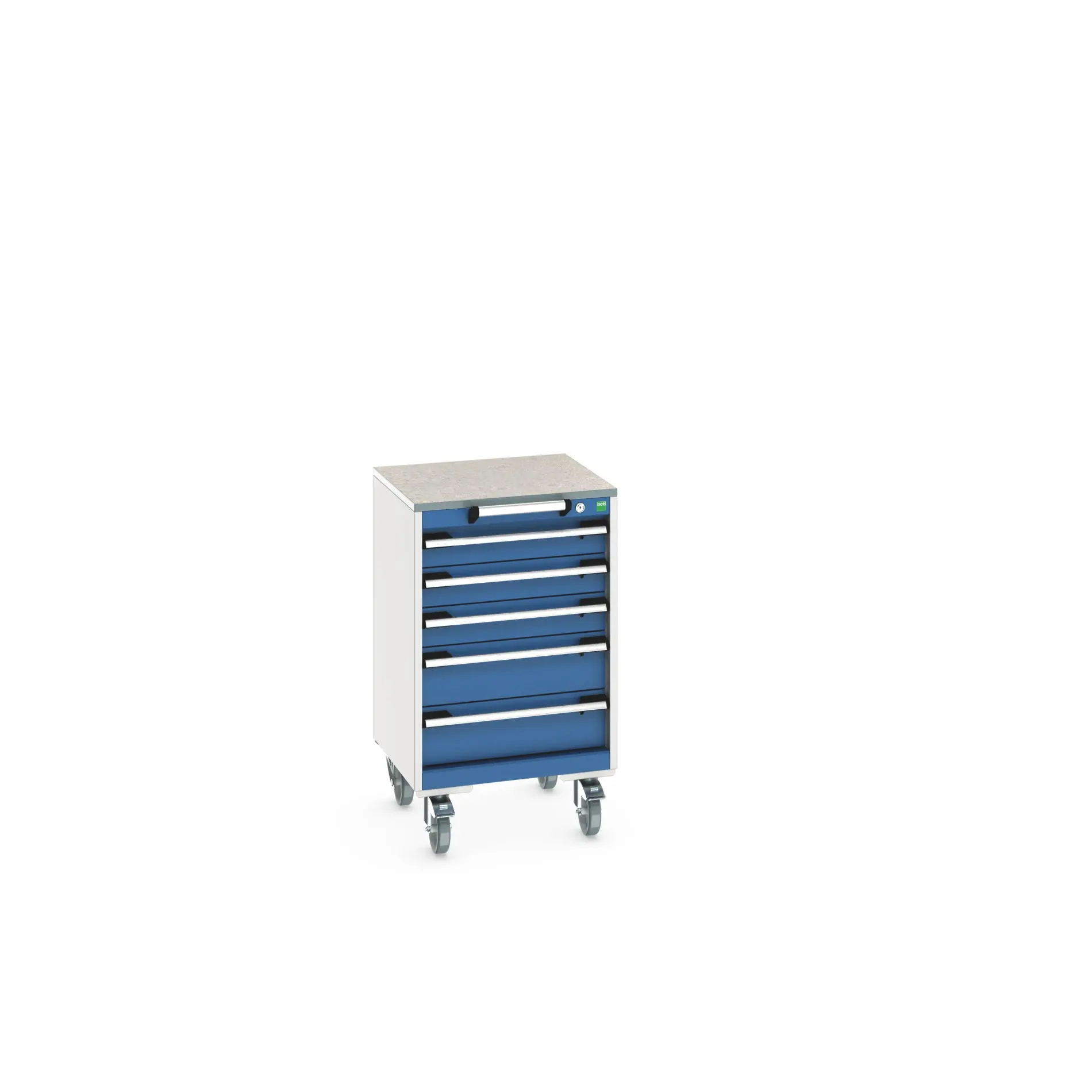 Produktfoto 1 von Bott Aufbewahrungsschrank Typ Beweglicher Schrank Freistehend 5 Schublade/n 890 mm 525 mm 525 mm mit Rädern Stahlblech