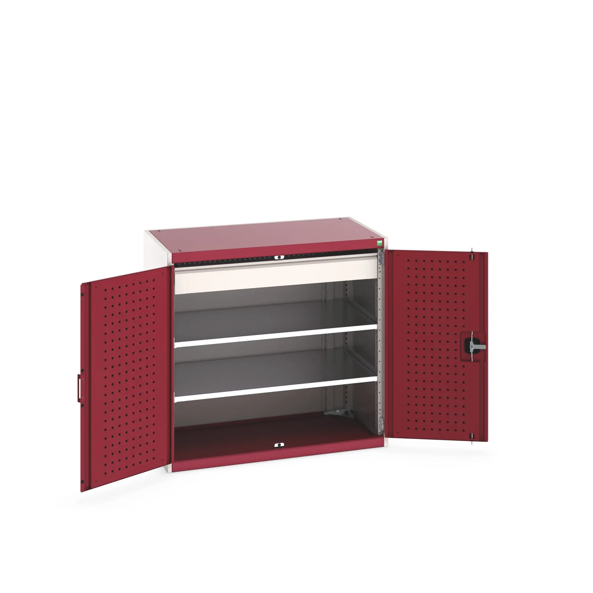Produktfoto 1 von Bott Schrank Typ Bestückter Schrank Bodenmontage 2 Tür/en 2 Regal/e Stahlblech