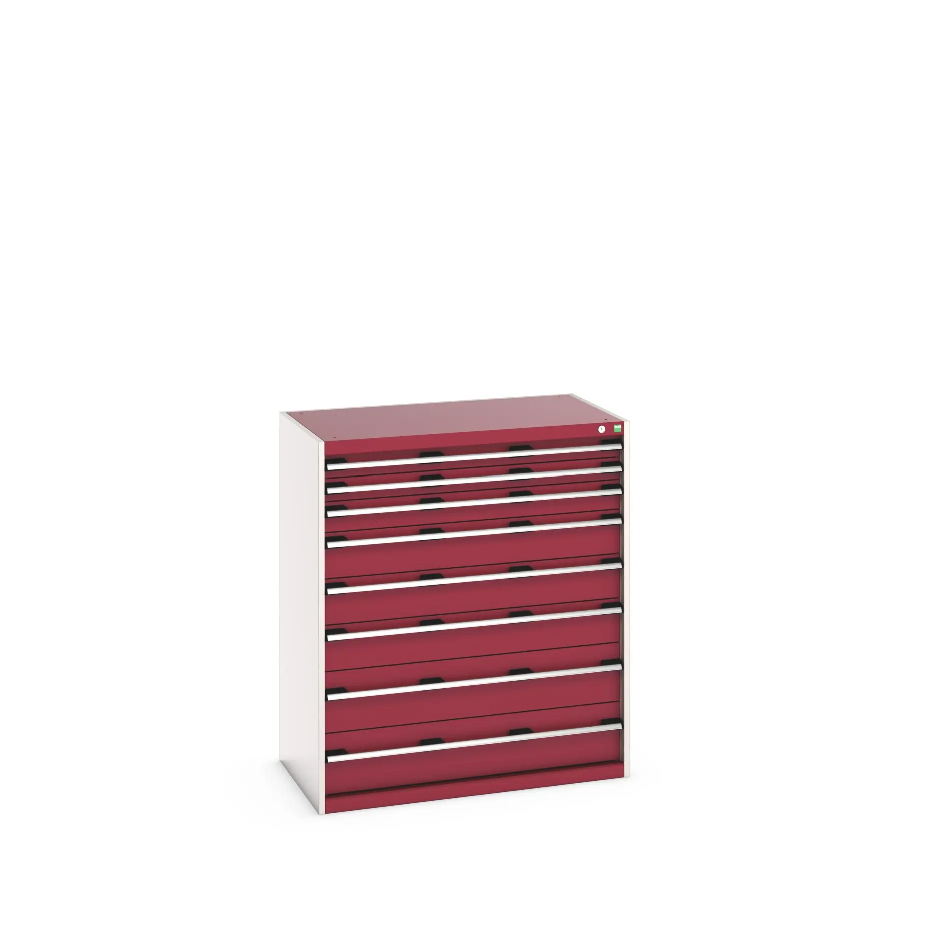 Produktfoto 1 von Bott 8 Stahl Schubladenbehälter Schrank Rot, 1200 mm x 650 mm x 1050 mm
