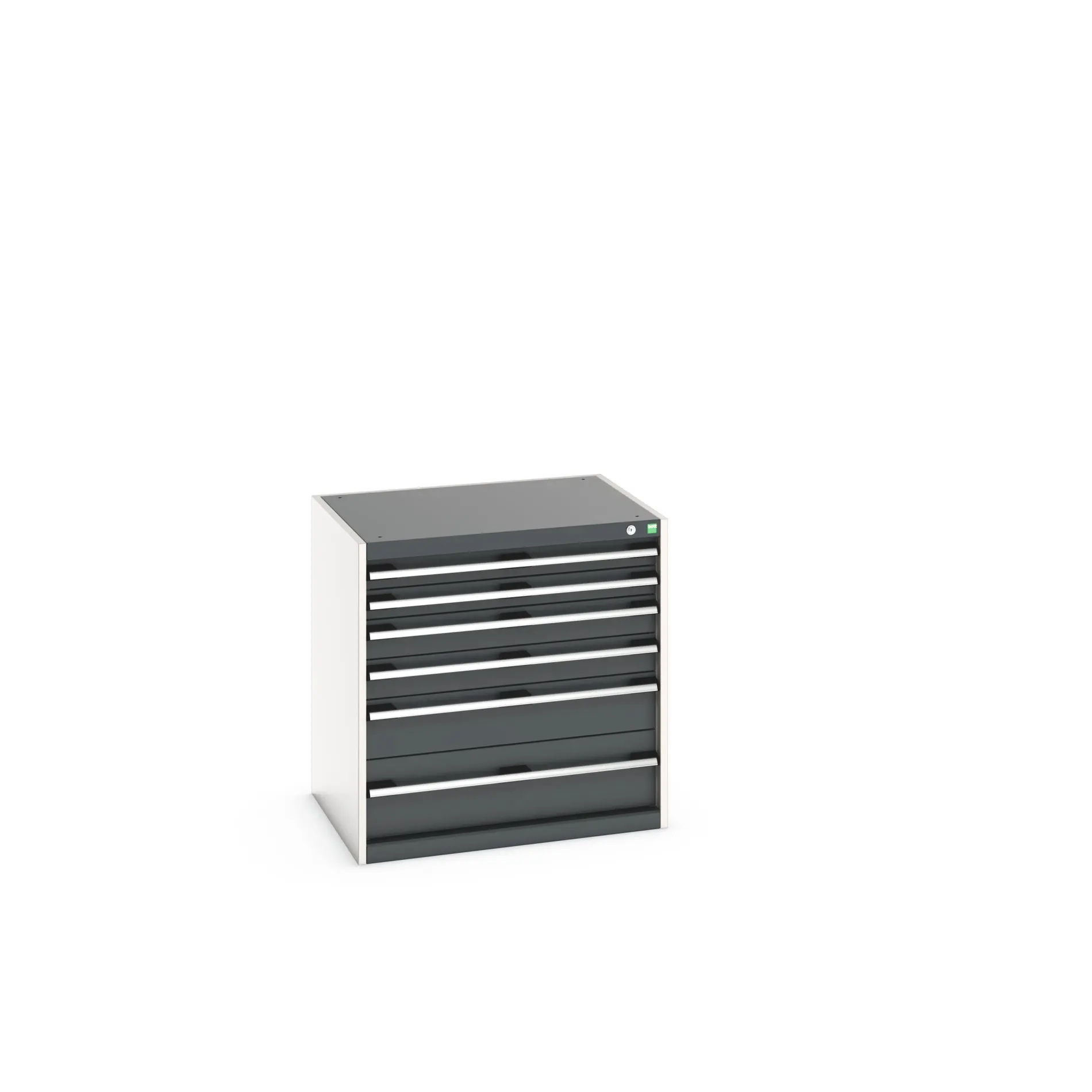 Produktfoto 1 von Bott 6 Stahl Schubladenbehälter Schrank Grau, 800 mm x 650 mm x 800 mm