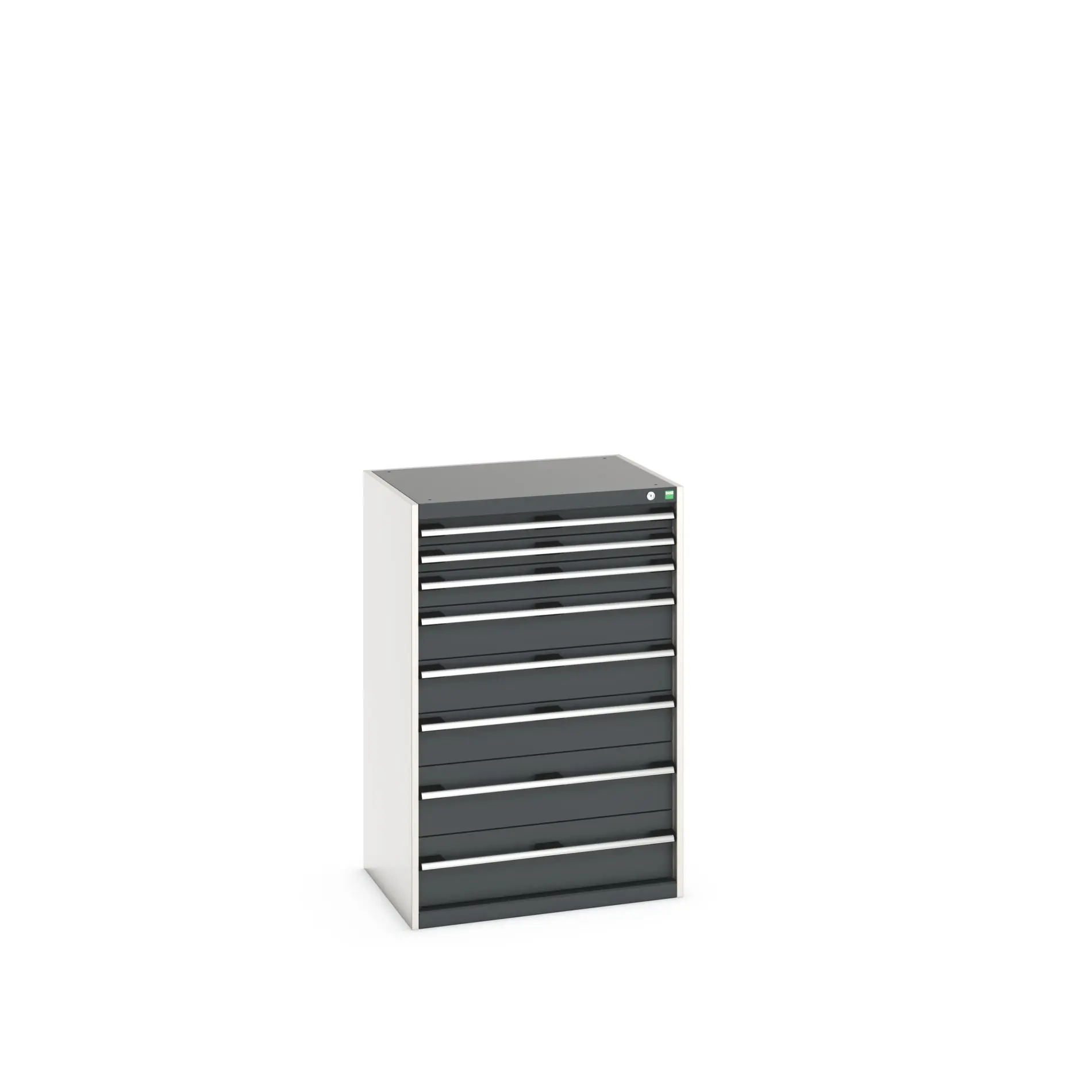 Produktfoto 1 von Bott 8 Stahl Schubladenbehälter Schrank Grau, 1200 mm x 650 mm x 800 mm