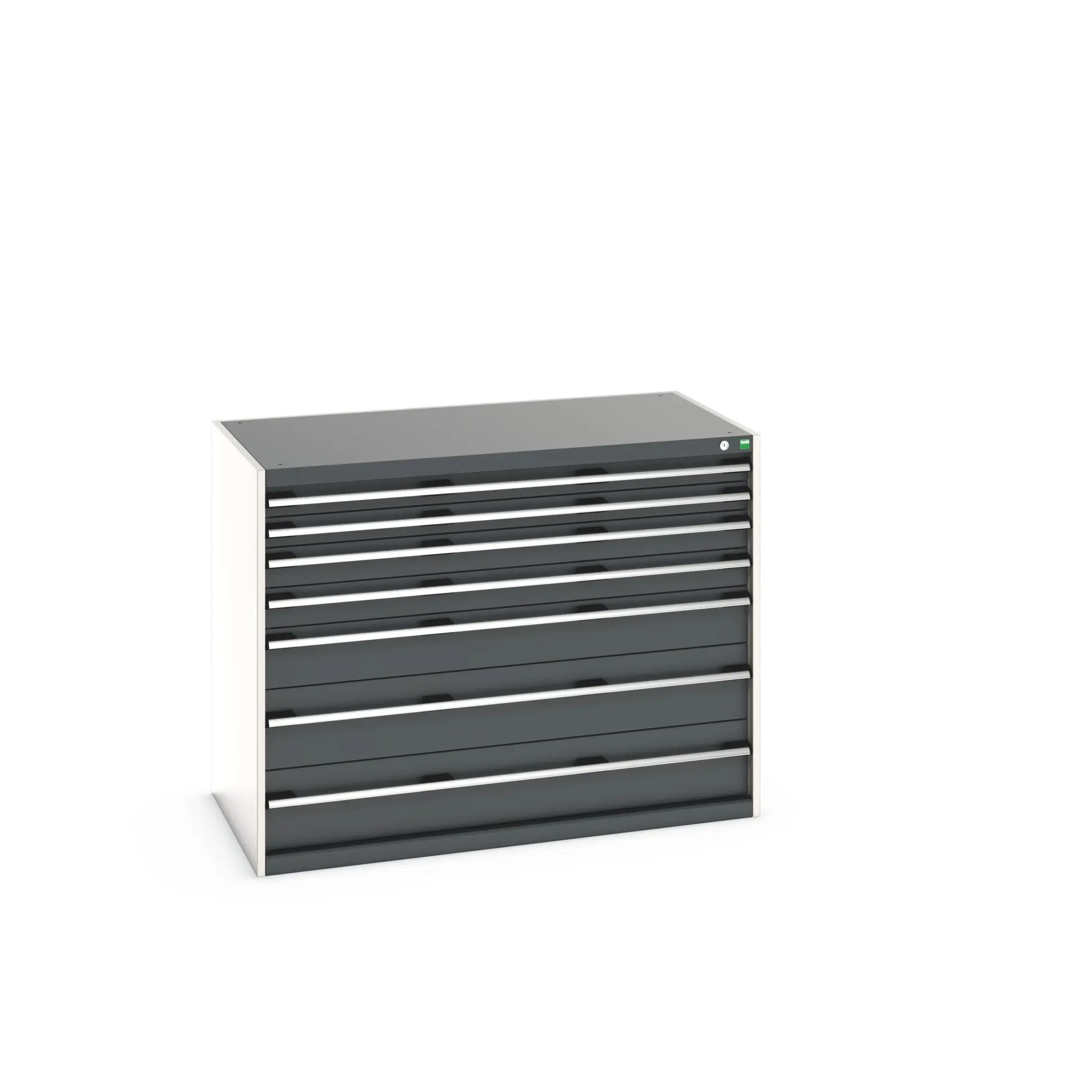 Produktfoto 1 von Bott 7 Stahl Schubladenbehälter Schrank Grau, 1000 mm x 750 mm x 1300 mm