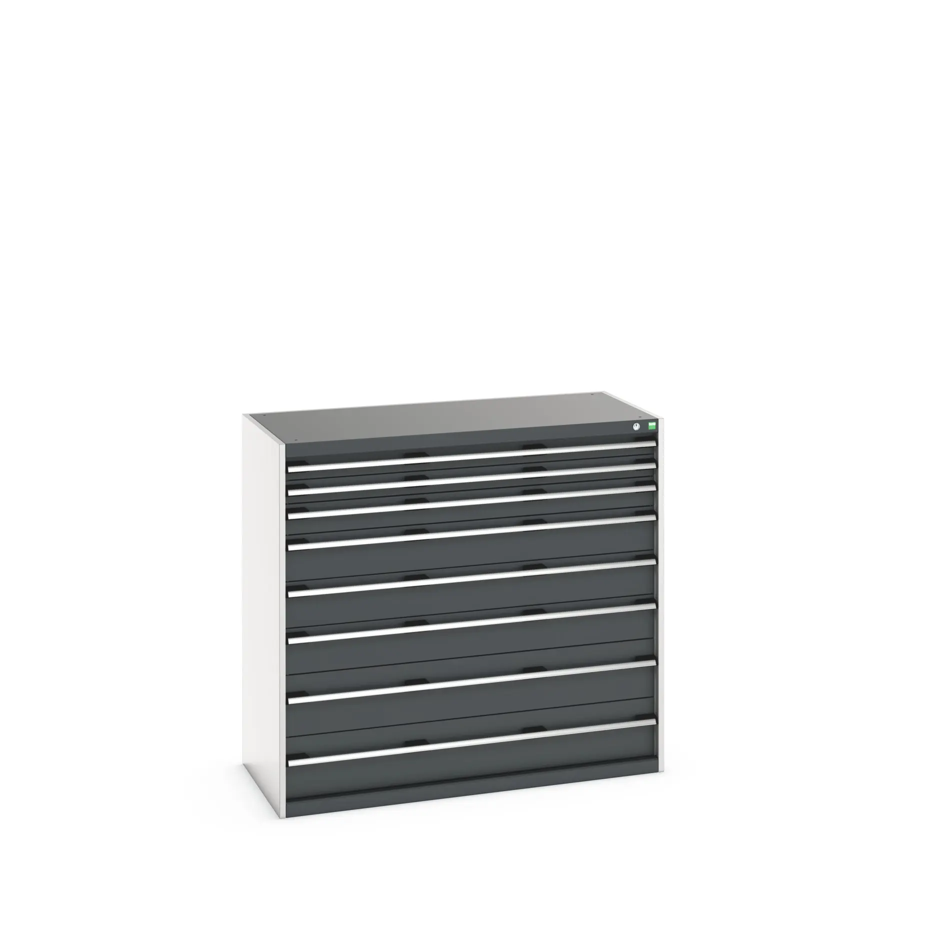 Produktfoto 1 von Bott 8 Stahl Schubladenbehälter Schrank Grau, 1200 mm x 650 mm x 1300 mm