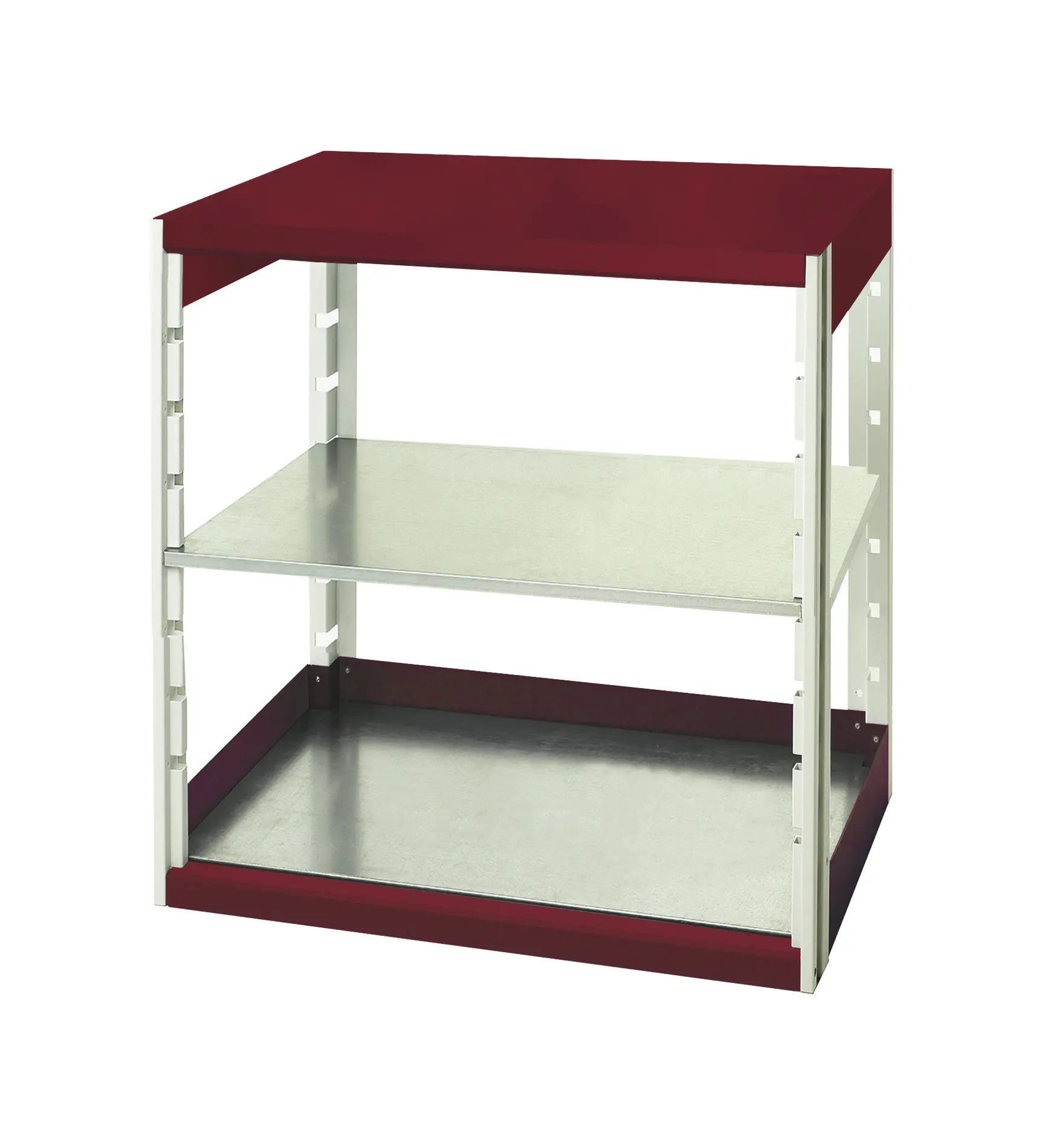 Produktfoto 1 von Bott Regalsystem, 2 Regale, Stahlblech, Rot, 1000 mm x 800 mm, 525 mm, 75 kg Last