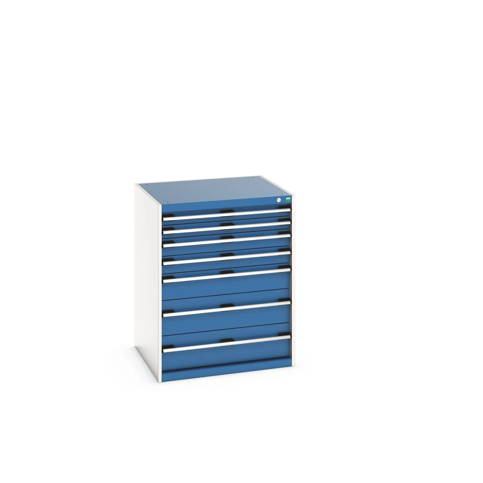 Bott 7 Stahl Schubladenbehälter Schrank Blau, 1000 mm x 750 mm x 800 mm