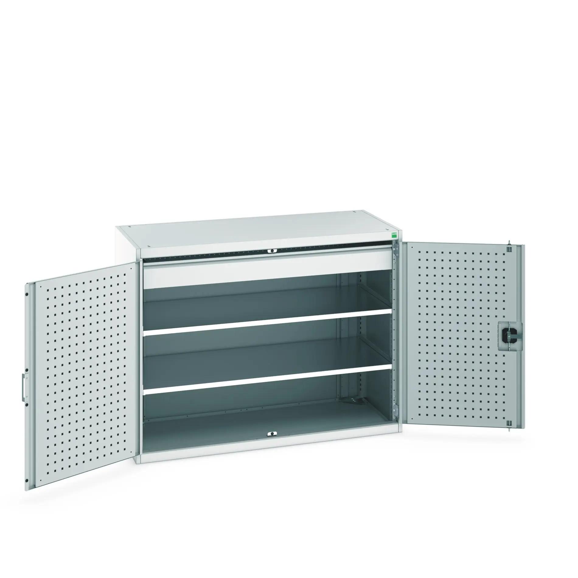 Bott Aufbewahrungsschrank Typ Bestückter Schrank Freistehend 2 Tür/en 2 Regal/e 1 Schublade/n 1000 mm 1300 mm Ja 650 mm
