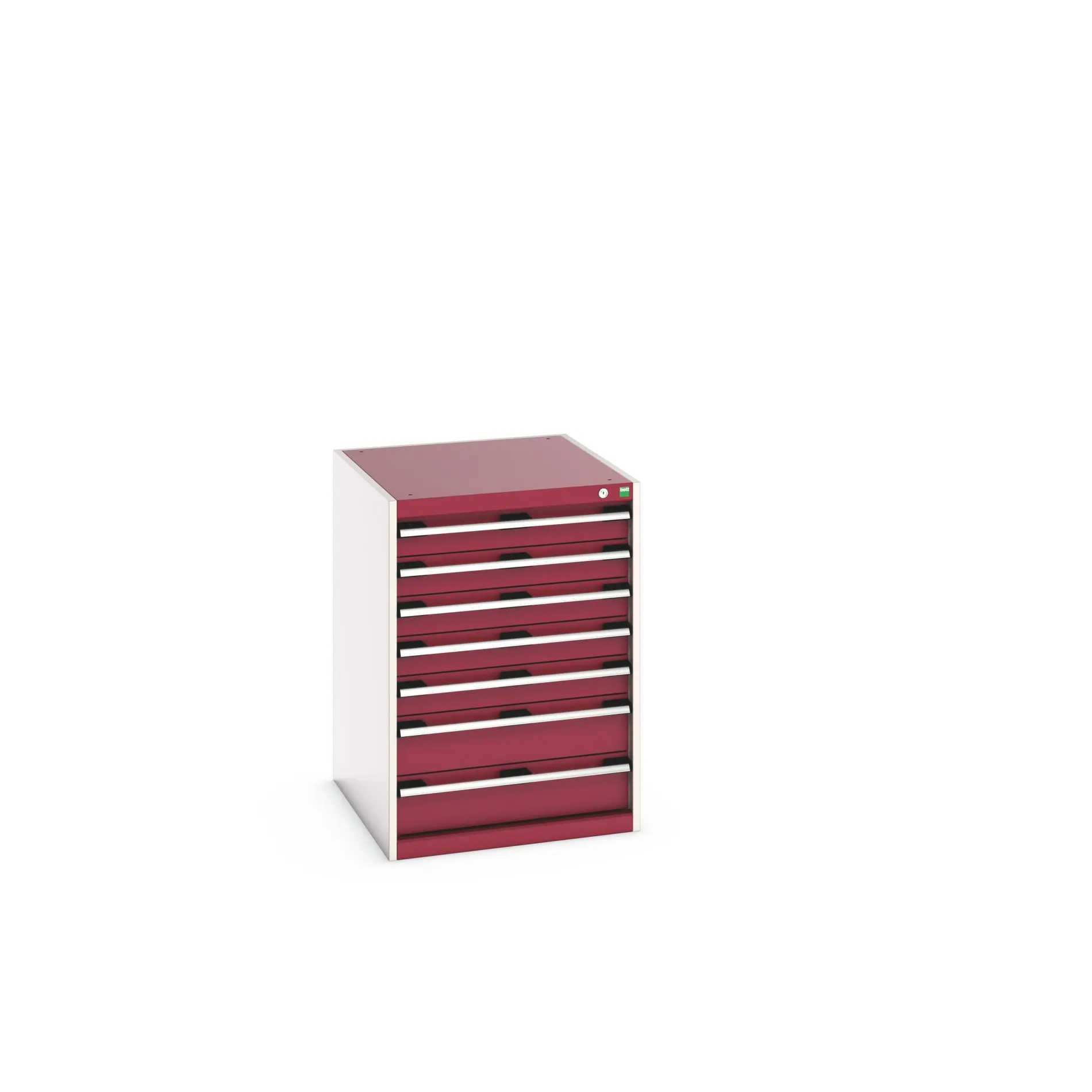 Produktfoto 1 von Bott 7 Stahl Schubladenbehälter Schrank Rot, 900 mm x 750 mm x 650 mm