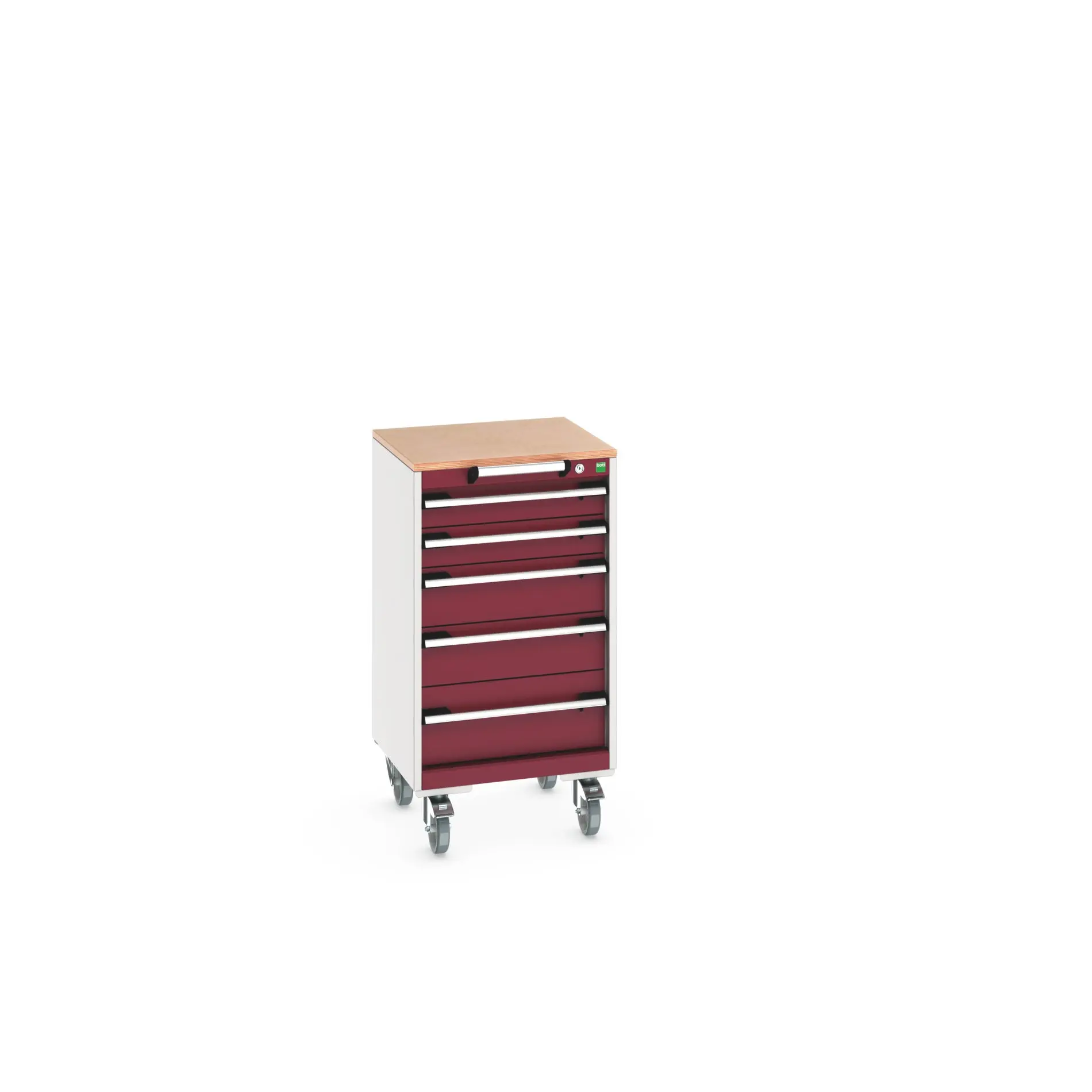 Produktfoto 1 von Bott Aufbewahrungsschrank Typ Beweglicher Schrank Freistehend 5 Schublade/n 990 mm 525 mm 525 mm mit Rädern Stahlblech