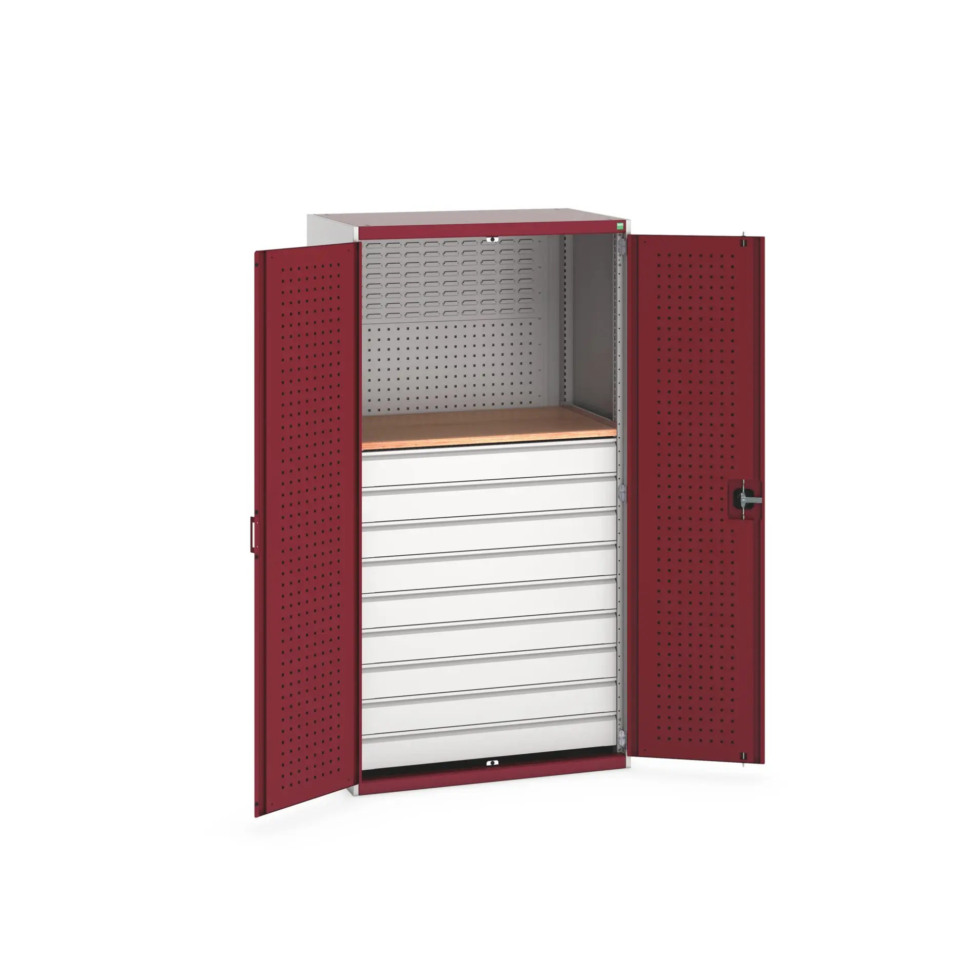 Produktfoto 1 von Bott Aufbewahrungsschrank Typ Mini Werkstattschrank Freistehend 2 Tür/en 1 Regal/e 9 Schublade/n 2000 mm 1050 mm Ja 650