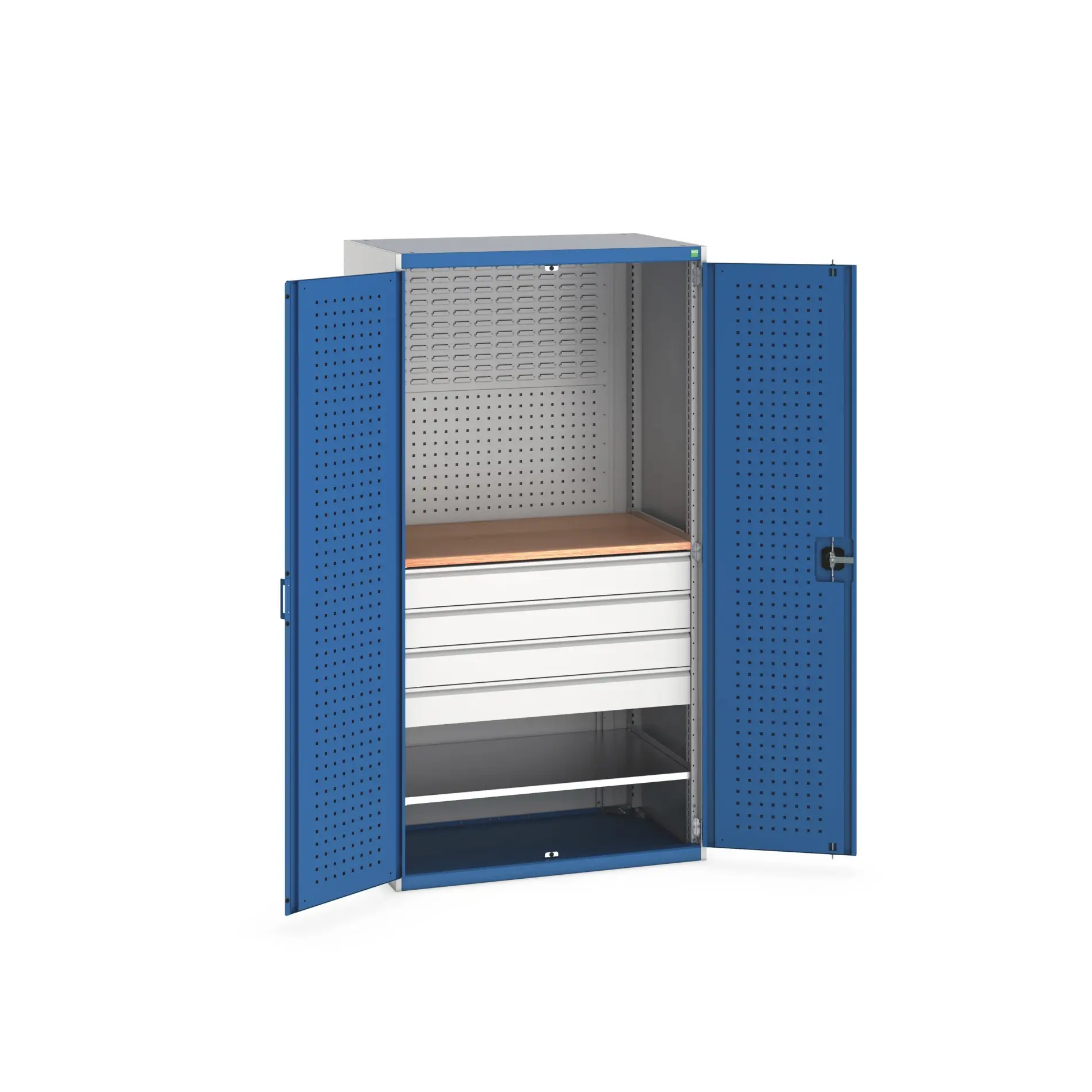 Produktfoto 1 von Bott Aufbewahrungsschrank Typ Mini Werkstattschrank Freistehend 2 Tür/en 1 Regal/e 4 Schublade/n 2000 mm 1300 mm Ja 650