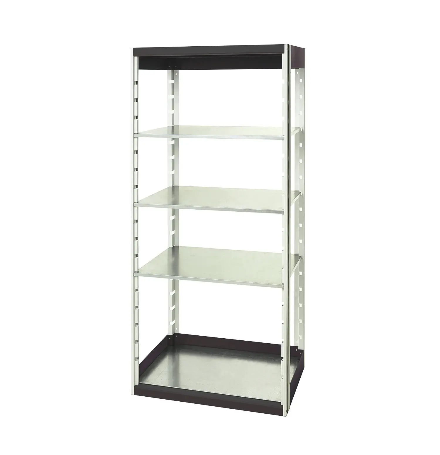 Produktfoto 1 von Bott Regalsystem, 4 Regale, Stahlblech, Hellgrau, 2000 mm x 800 mm, 525 mm, 75 kg Last
