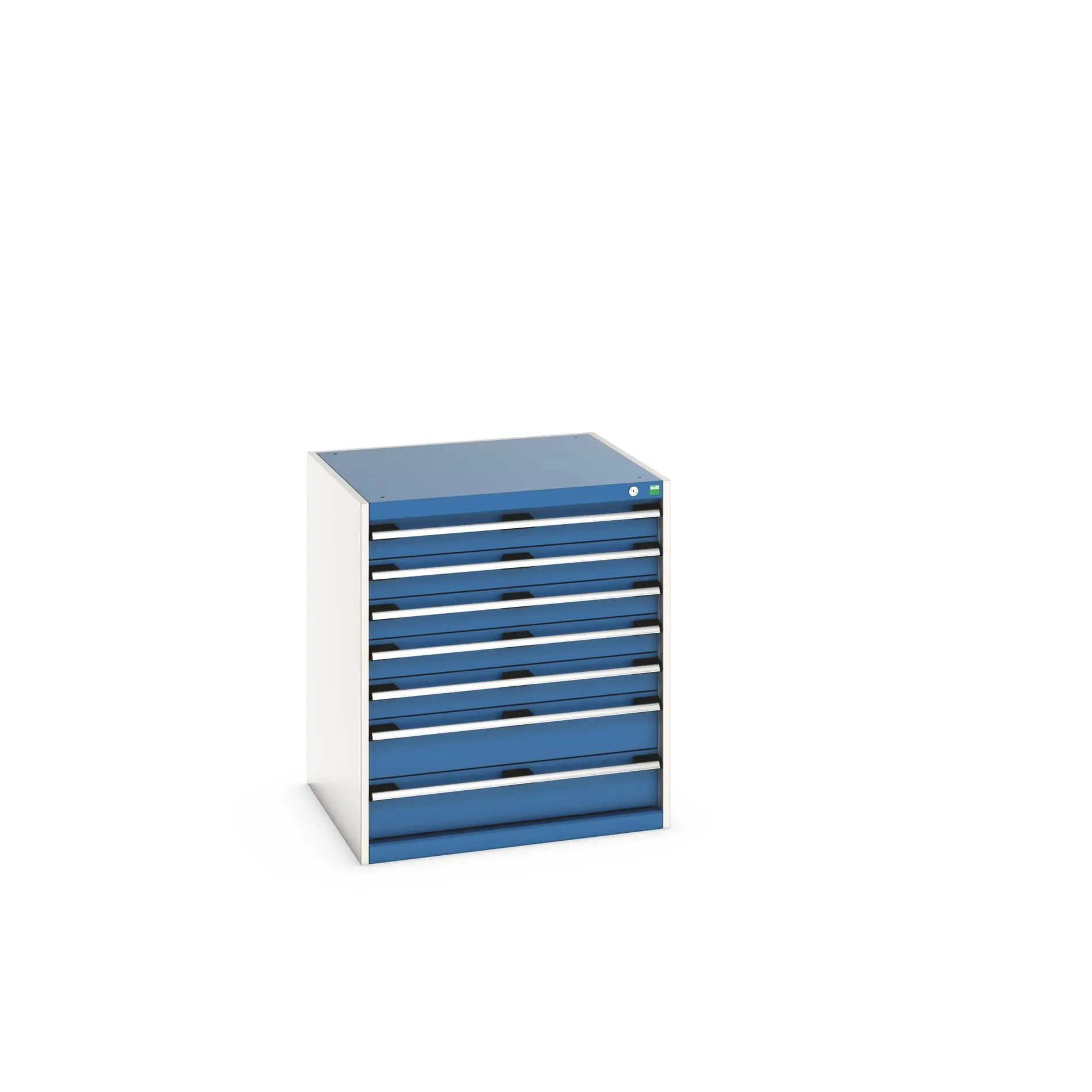 Produktfoto 1 von Bott 7 Stahl Schubladenbehälter Schrank Blau, 900 mm x 750 mm x 800 mm