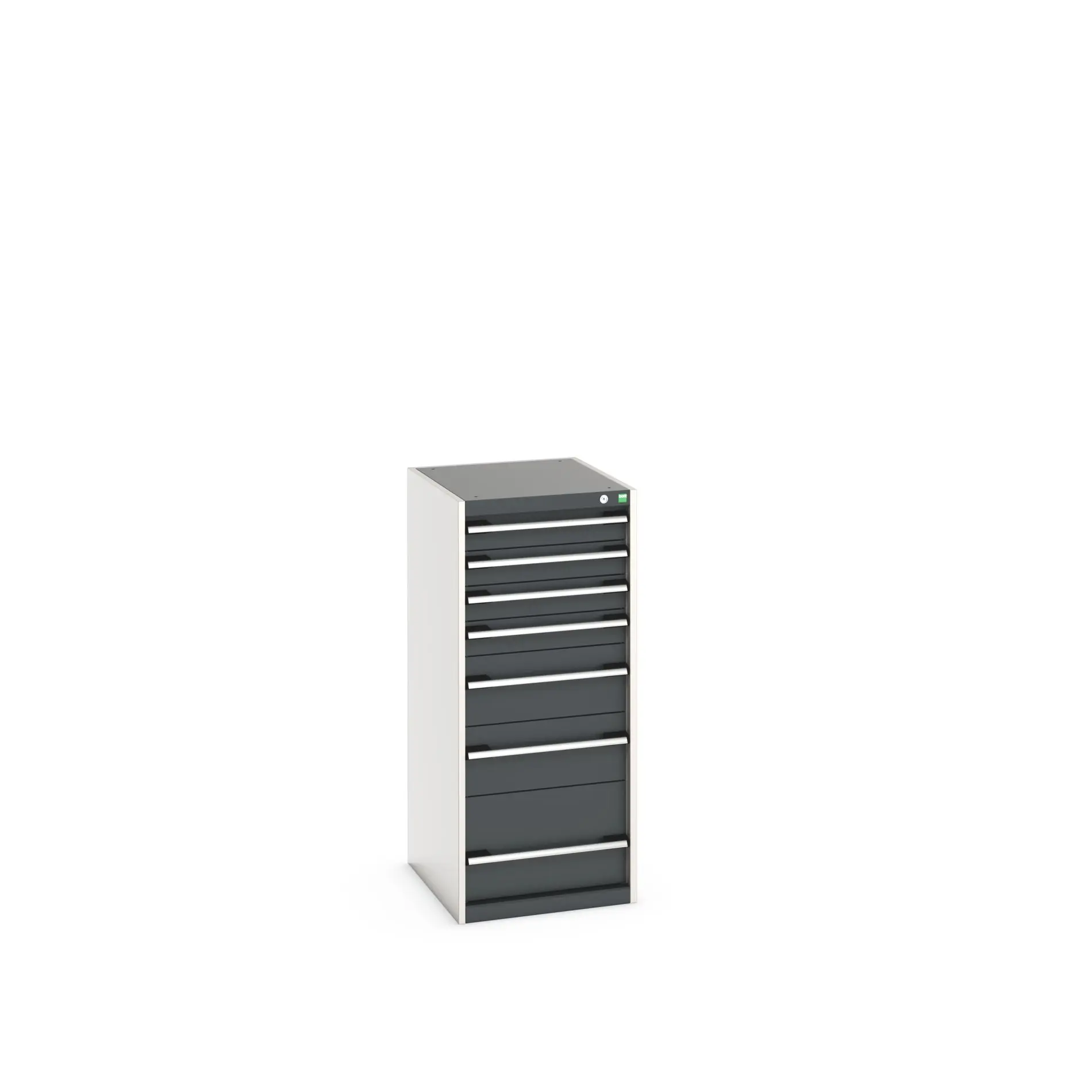 Produktfoto 1 von Bott 7 Stahl Schubladenbehälter Schrank Grau, 1200 mm x 650 mm x 525 mm