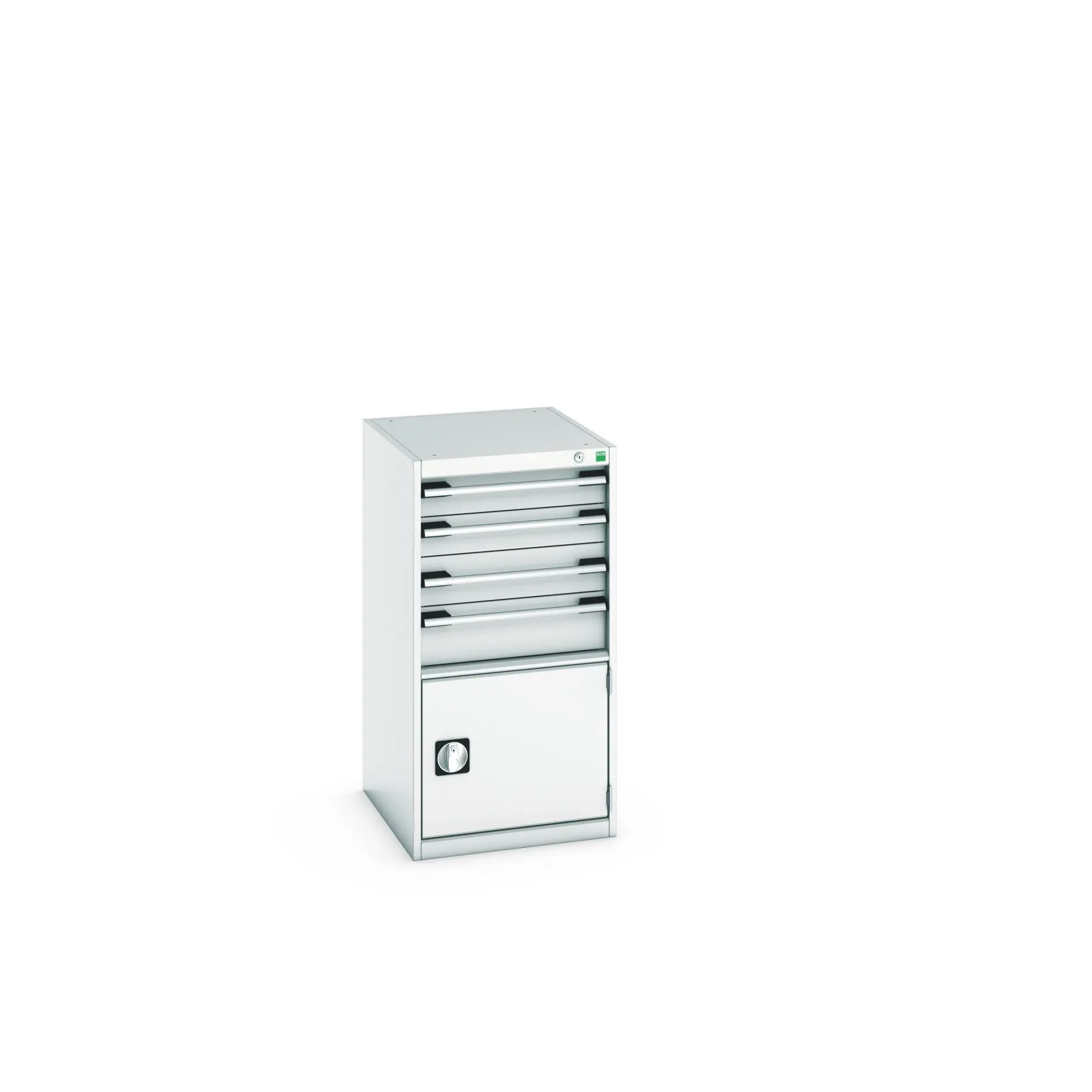 Produktfoto 1 von Bott 4 Stahl Schubladenbehälter Schrank Hellgrau, 1000 mm x 650 mm x 525 mm