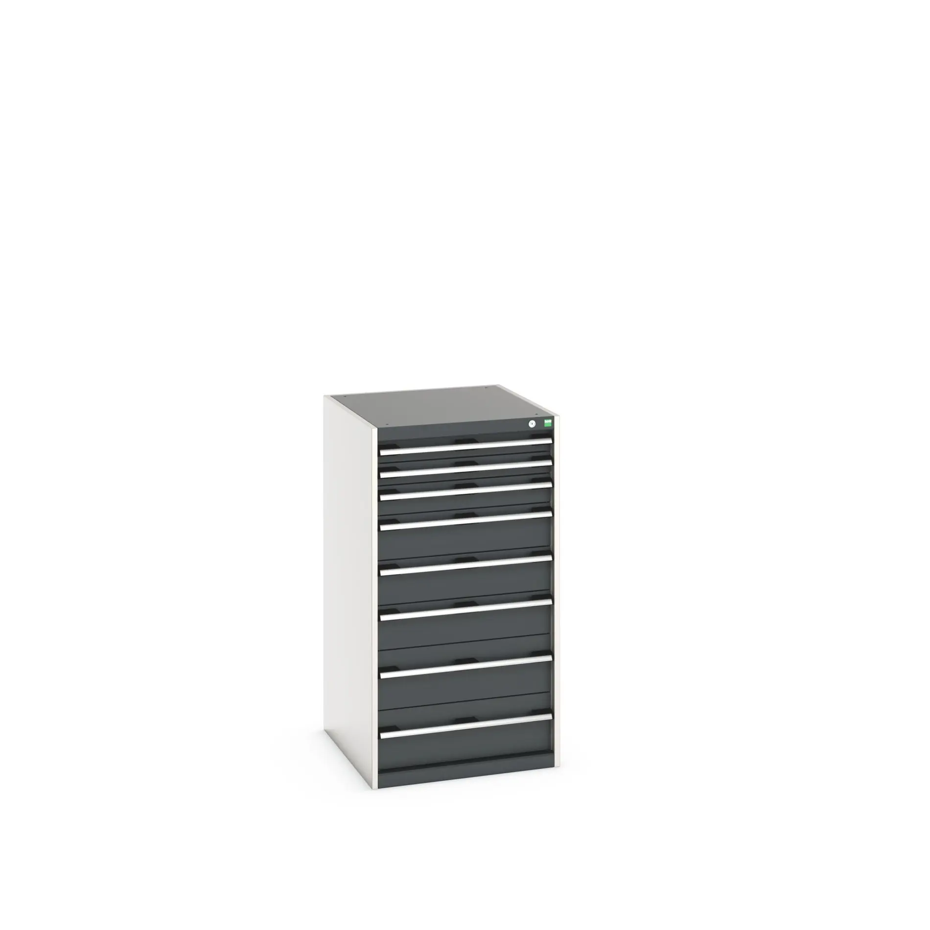 Produktfoto 1 von Bott 8 Stahl Schubladenbehälter Schrank Grau, 1200 mm x 650 mm x 650 mm