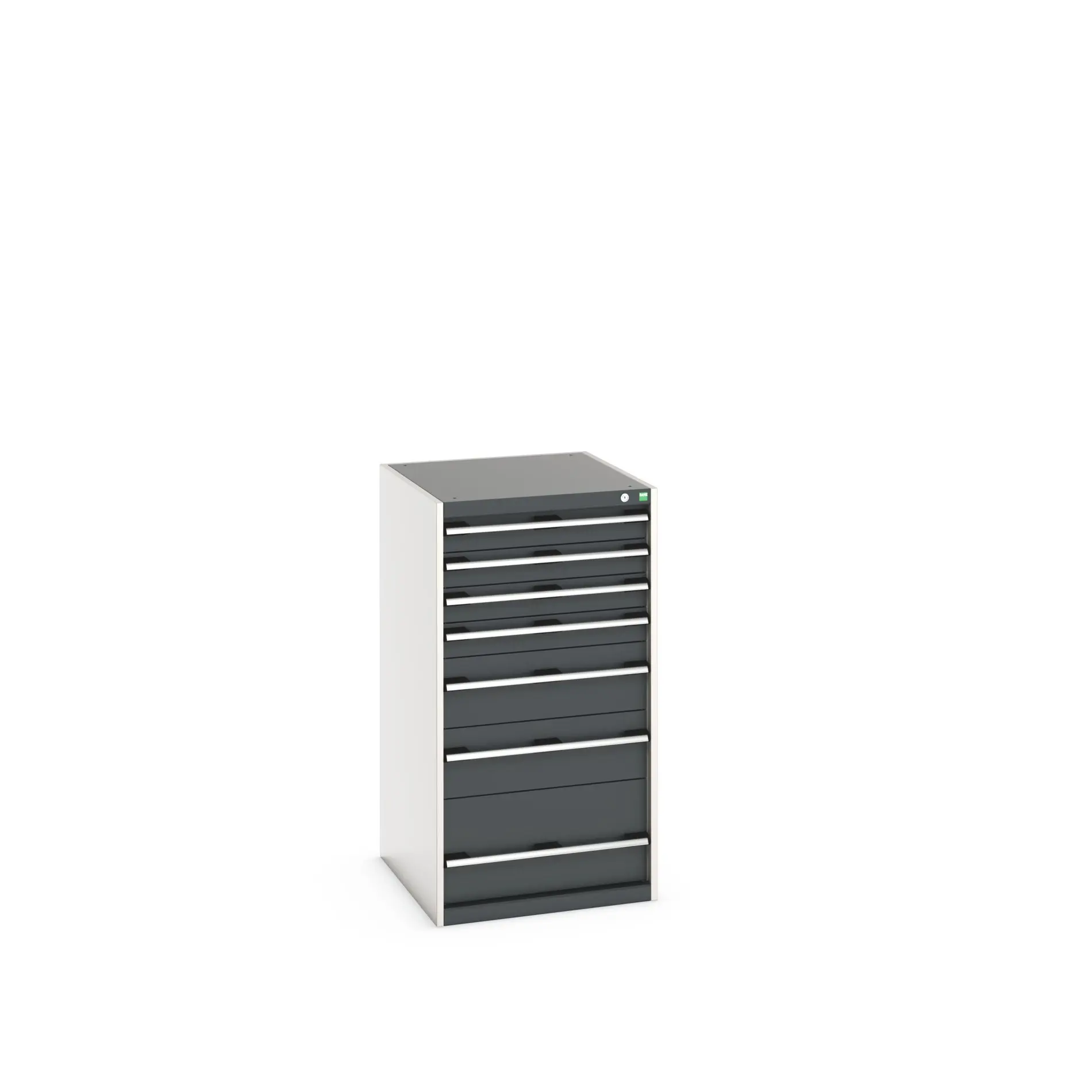 Produktfoto 1 von Bott 7 Stahl Schubladenbehälter Schrank Grau, 1200 mm x 750 mm x 650 mm