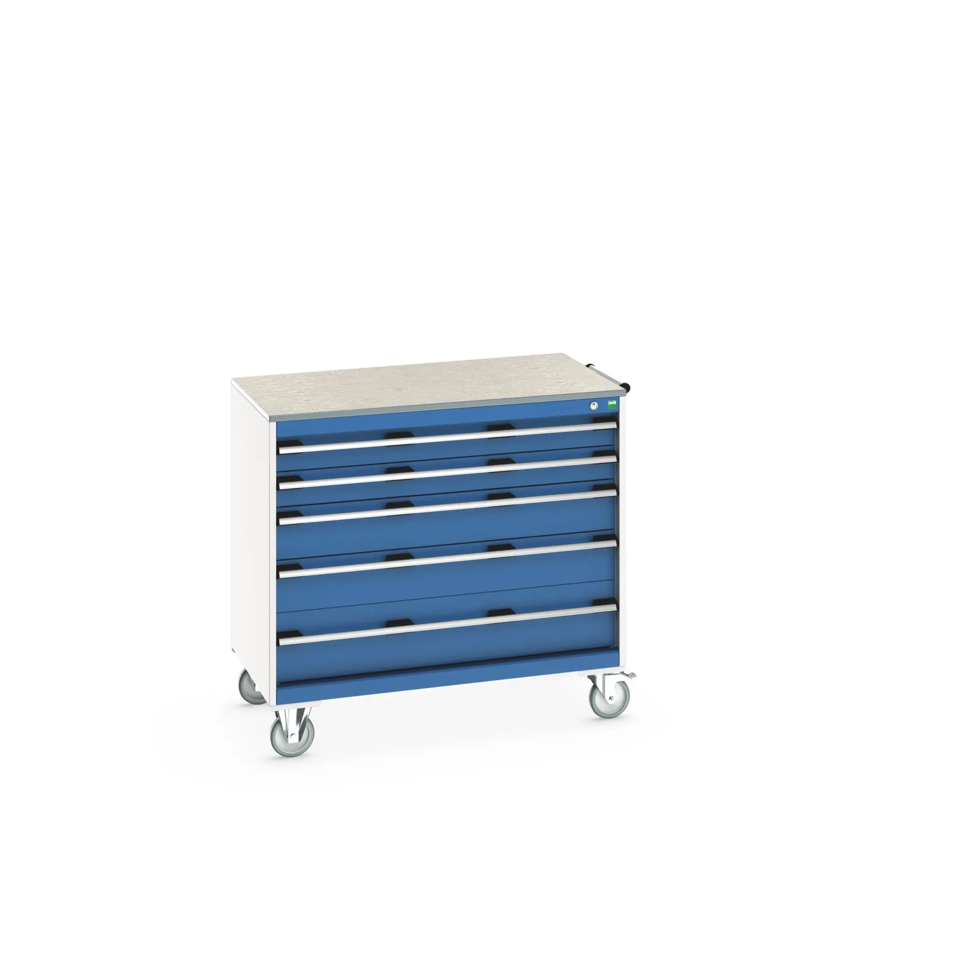 Produktfoto 1 von Bott Aufbewahrungsschrank Typ Beweglicher Schrank Freistehend 5 Schublade/n 990 mm 1050 mm 650 mm mit Rädern Stahlblech