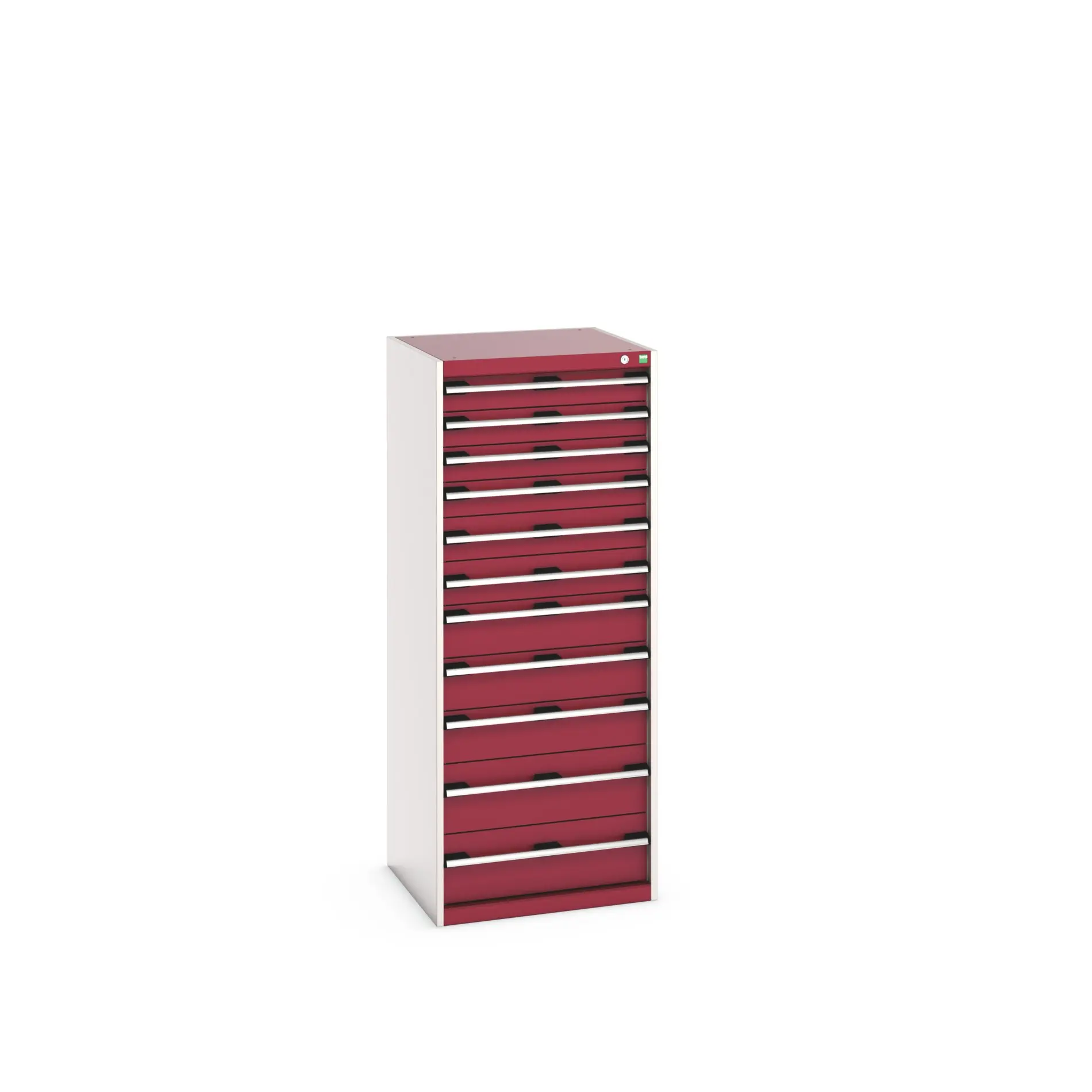 Produktfoto 1 von Bott 11 Stahl Schubladenbehälter Schrank Rot, 1600 mm x 650 mm x 650 mm