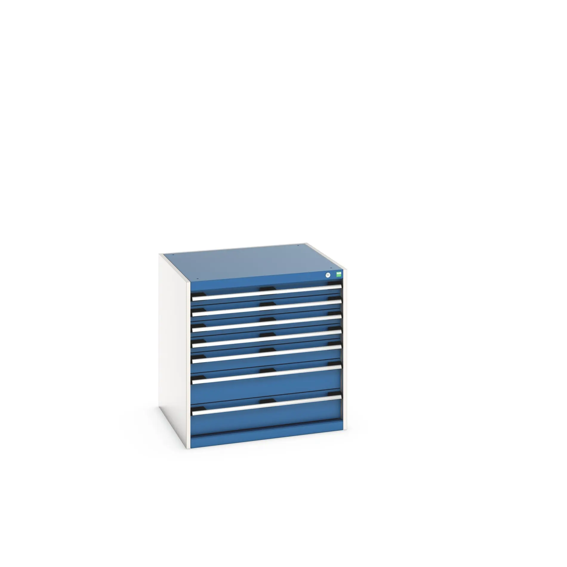 Produktfoto 1 von Bott 7 Stahl Schubladenbehälter Schrank Blau, 800 mm x 750 mm x 800 mm