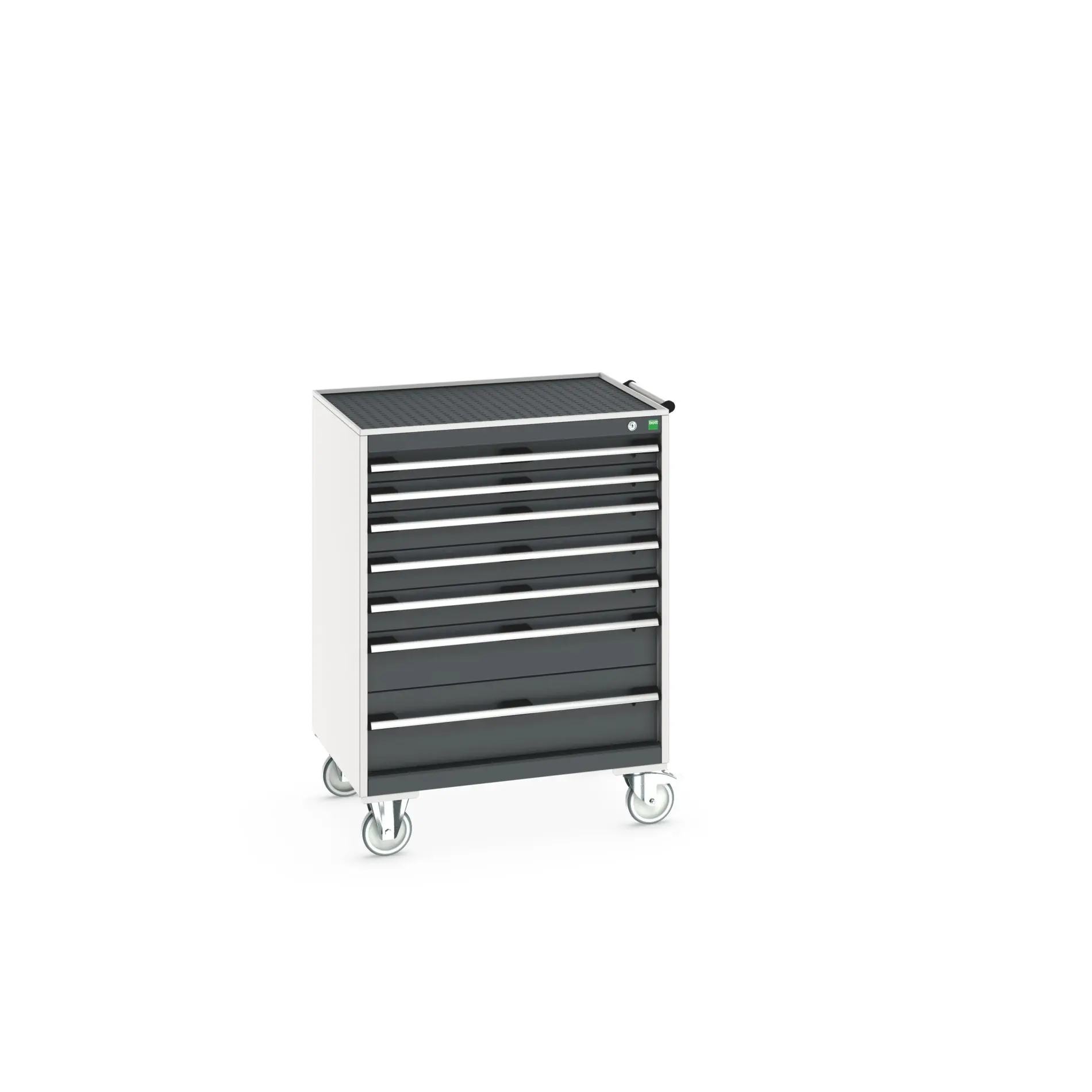 Produktfoto 1 von Bott Aufbewahrungsschrank Typ Beweglicher Schrank Freistehend 7 Schublade/n 1085 mm 80 mm 650 mm mit Rädern Stahlblech