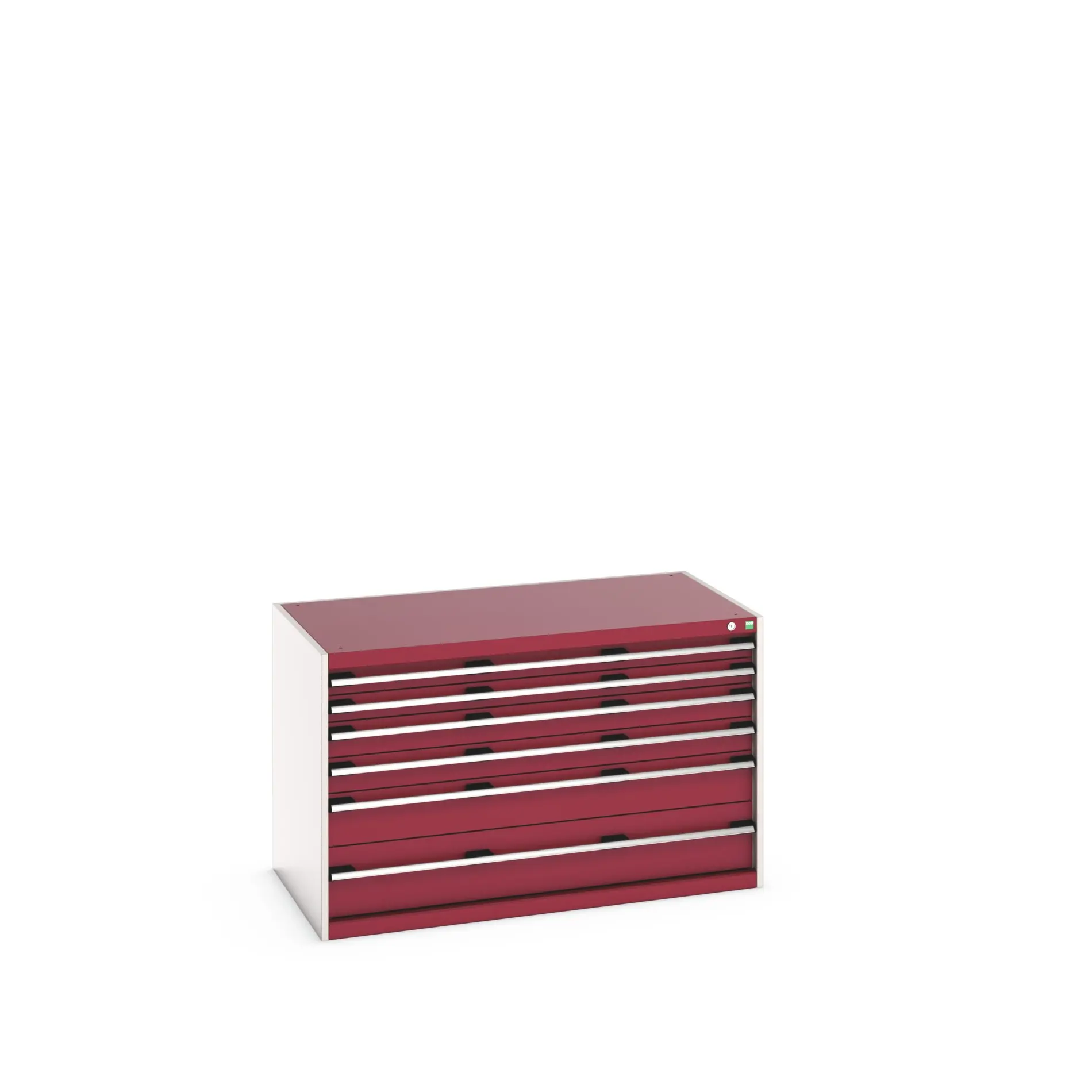 Produktfoto 1 von Bott 6 Stahl Schubladenbehälter Schrank Rot, 800 mm x 750 mm x 1300 mm