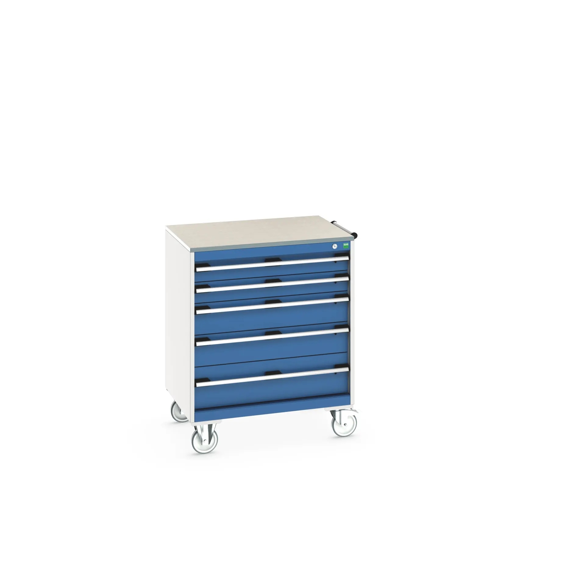 Produktfoto 1 von Bott Aufbewahrungsschrank Typ Beweglicher Schrank Freistehend 5 Schublade/n 990 mm 80 mm 650 mm mit Rädern Stahlblech