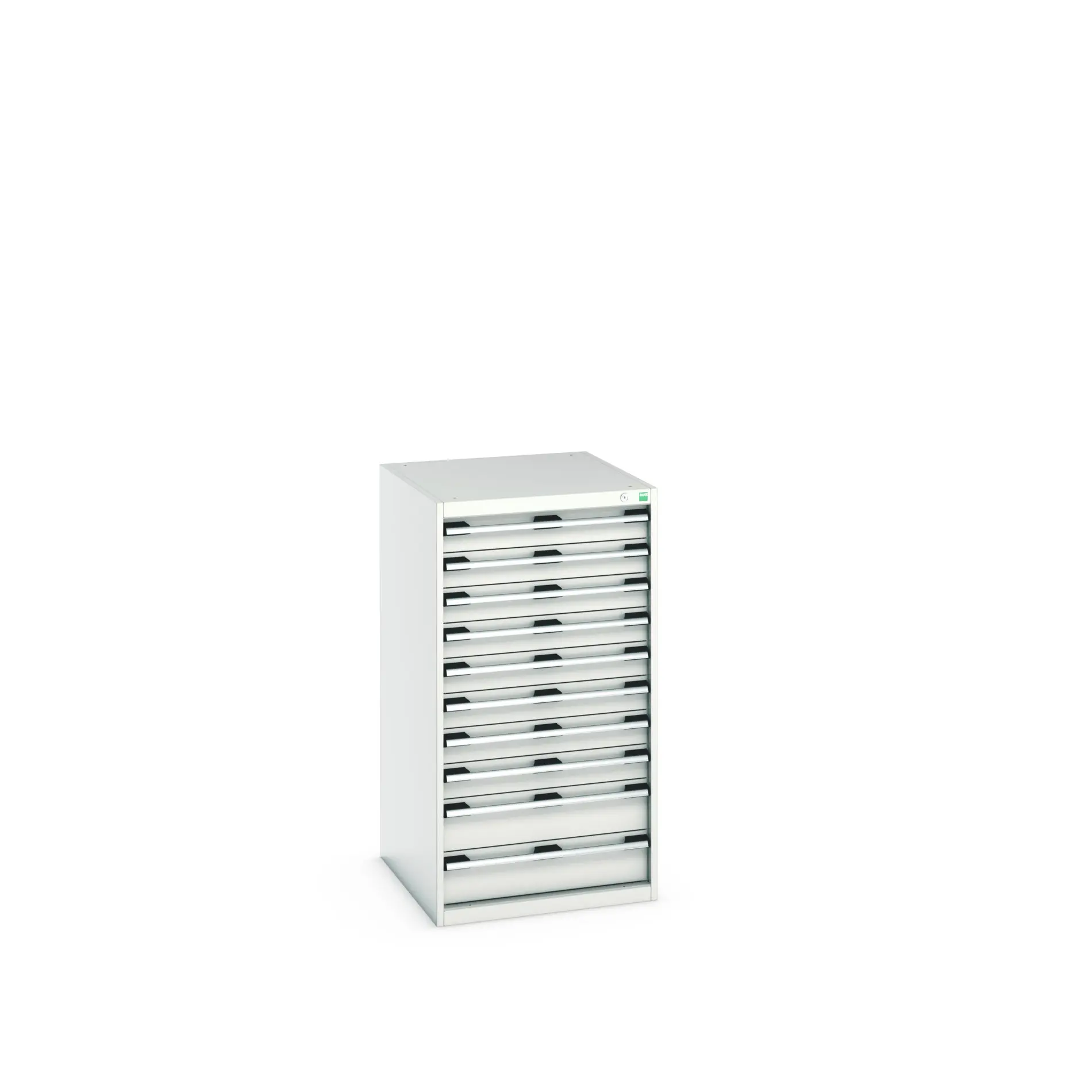 Produktfoto 1 von Bott 10 Stahl Schubladenbehälter Schrank Hellgrau, 1200 mm x 750 mm x 650 mm