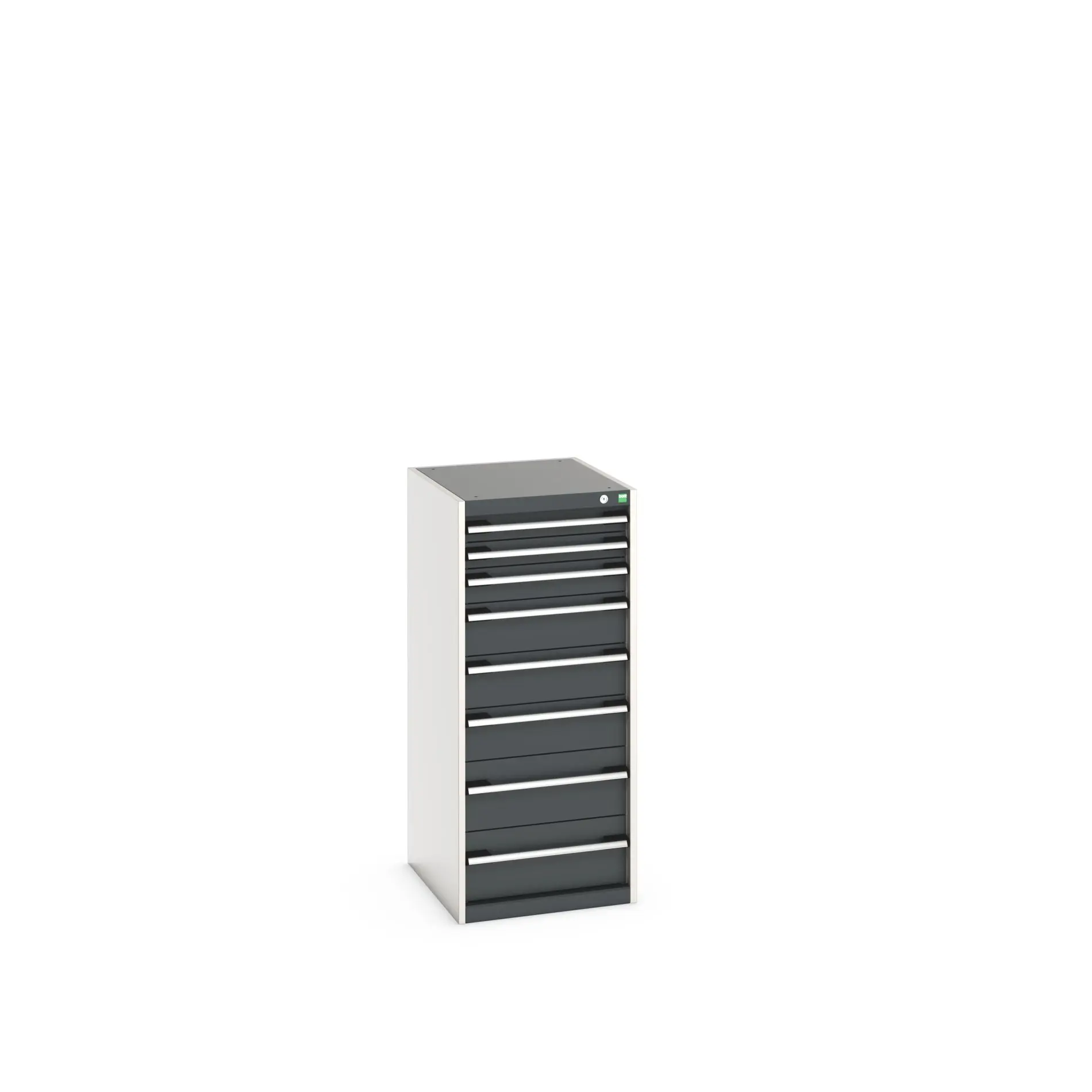 Produktfoto 1 von Bott 8 Stahl Schubladenbehälter Schrank Grau, 1200 mm x 650 mm x 525 mm