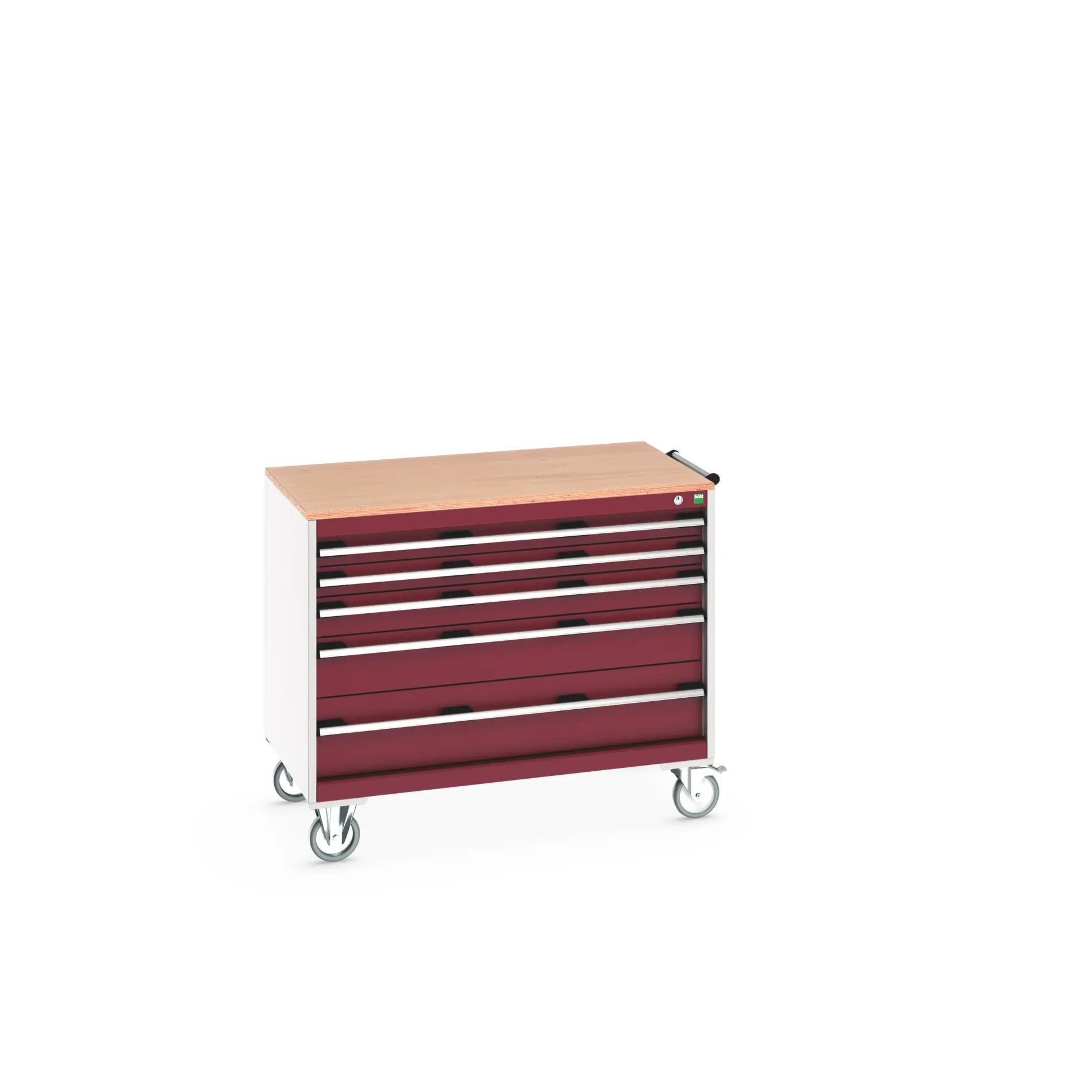 Produktfoto 1 von Bott Aufbewahrungsschrank Typ Beweglicher Schrank Freistehend 5 Schublade/n 890 mm 1050 mm 650 mm mit Rädern Stahlblech