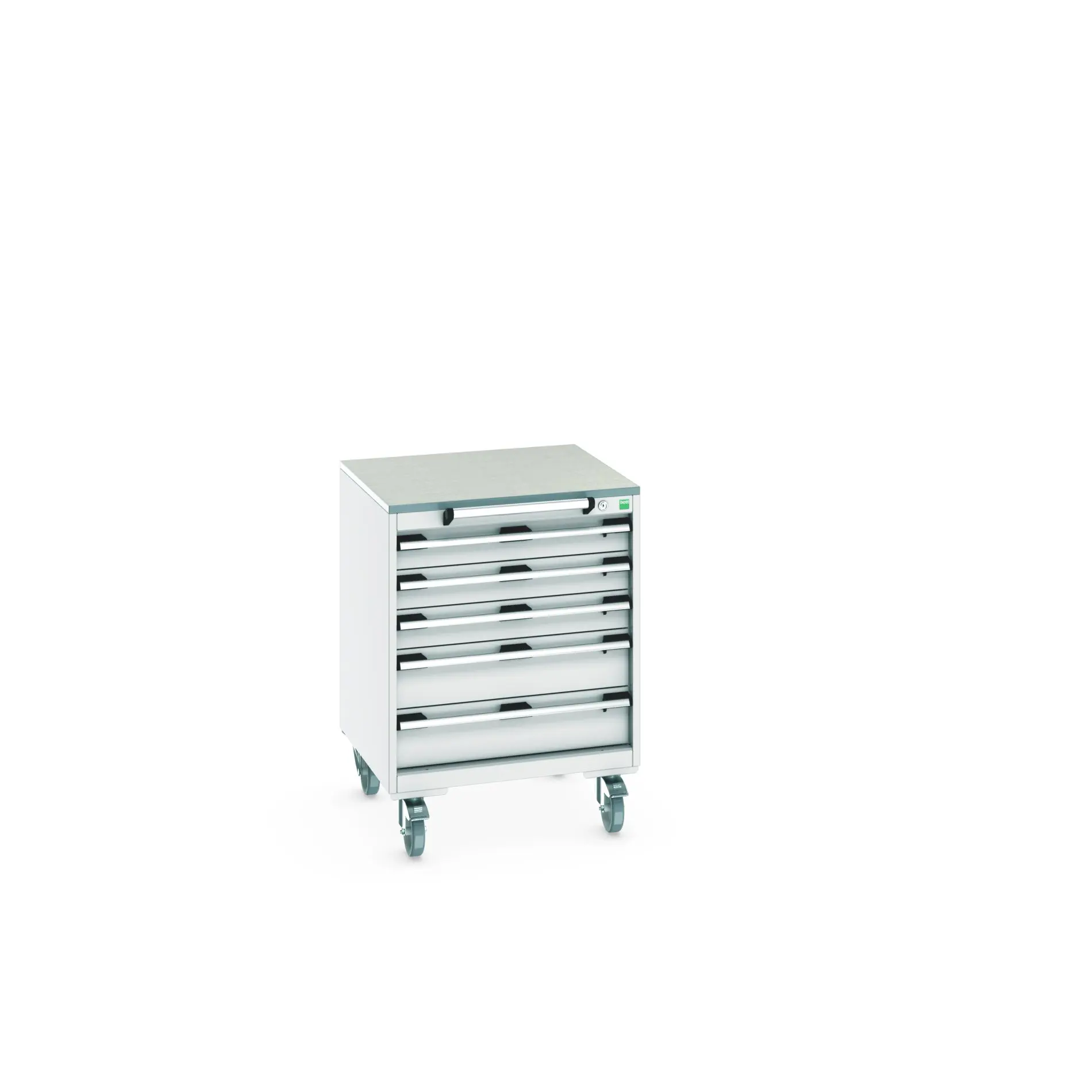Produktfoto 1 von Bott Aufbewahrungsschrank Typ Beweglicher Schrank Freistehend 5 Schublade/n 890 mm 650 mm 650 mm mit Rädern Stahlblech