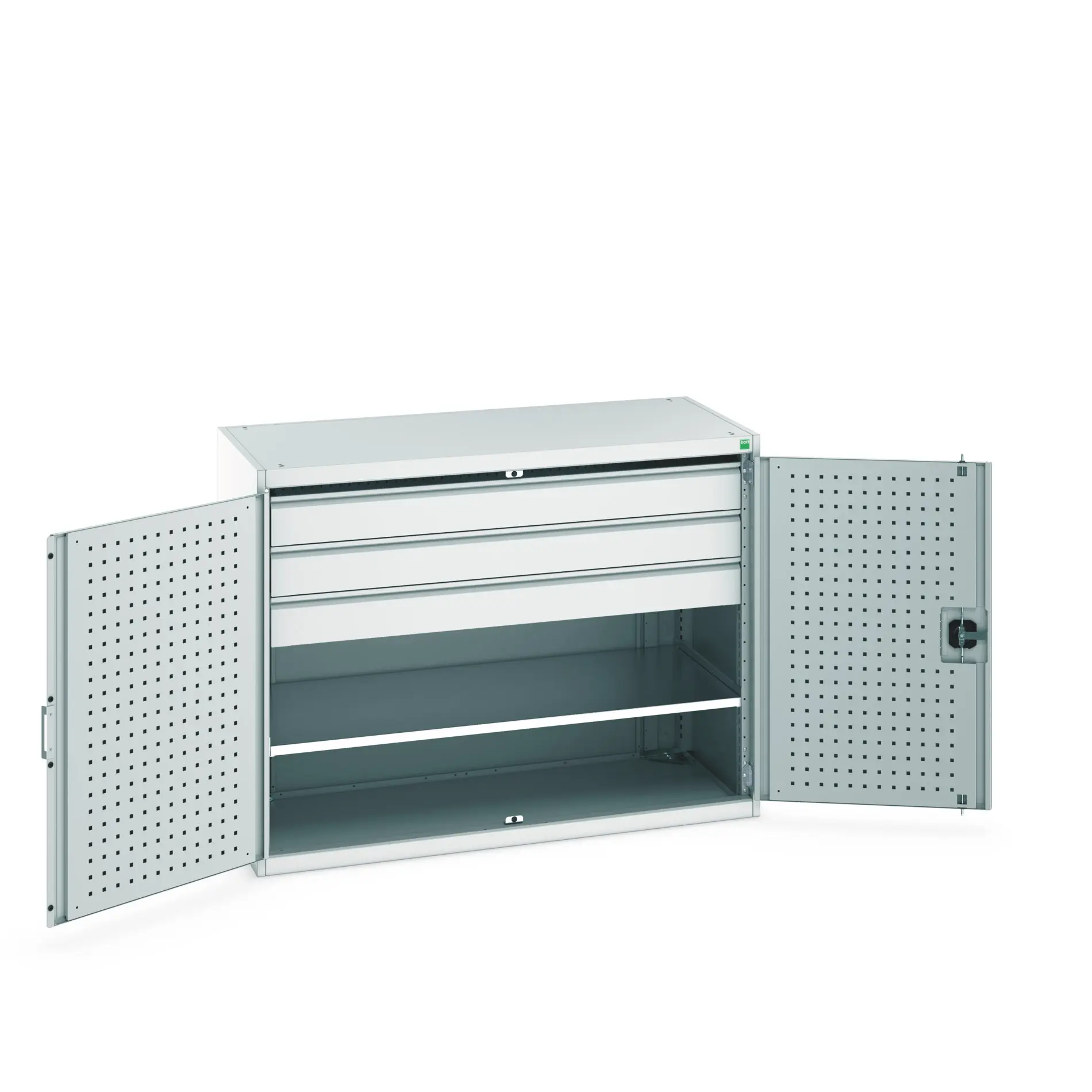 Produktfoto 1 von Bott Schrank Typ Bestückter Schrank Bodenmontage 2 Tür/en 1 Regal/e 3 Schublade/n Stahlblech