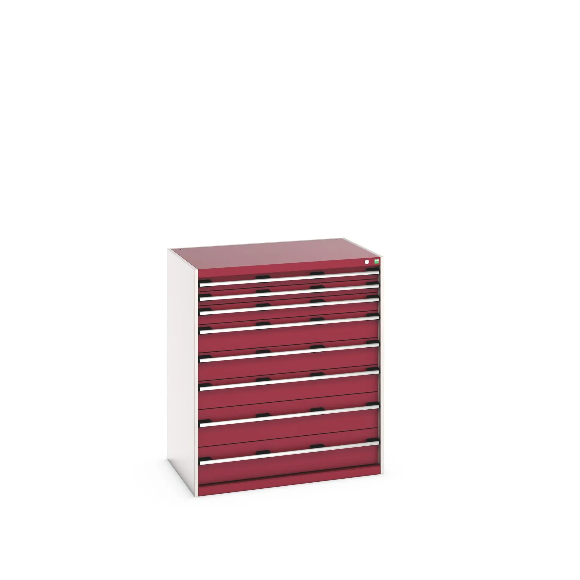 Produktfoto 1 von Bott 8 Stahl Schubladenbehälter Schrank Rot, 1200 mm x 750 mm x 1050 mm