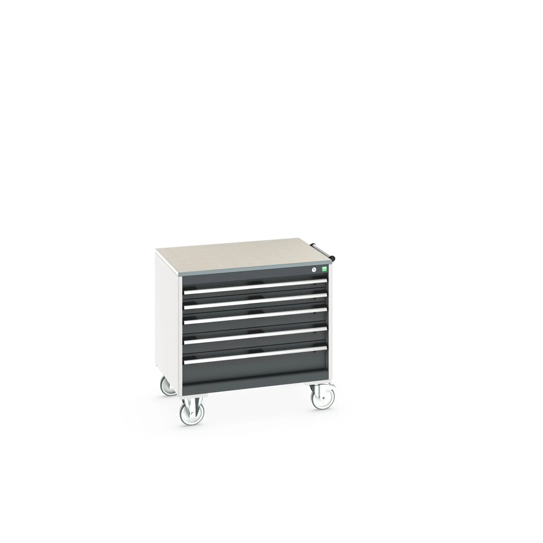 Produktfoto 1 von Bott Aufbewahrungsschrank Typ Beweglicher Schrank Freistehend 5 Schublade/n 790 mm 80 mm 650 mm mit Rädern Stahlblech