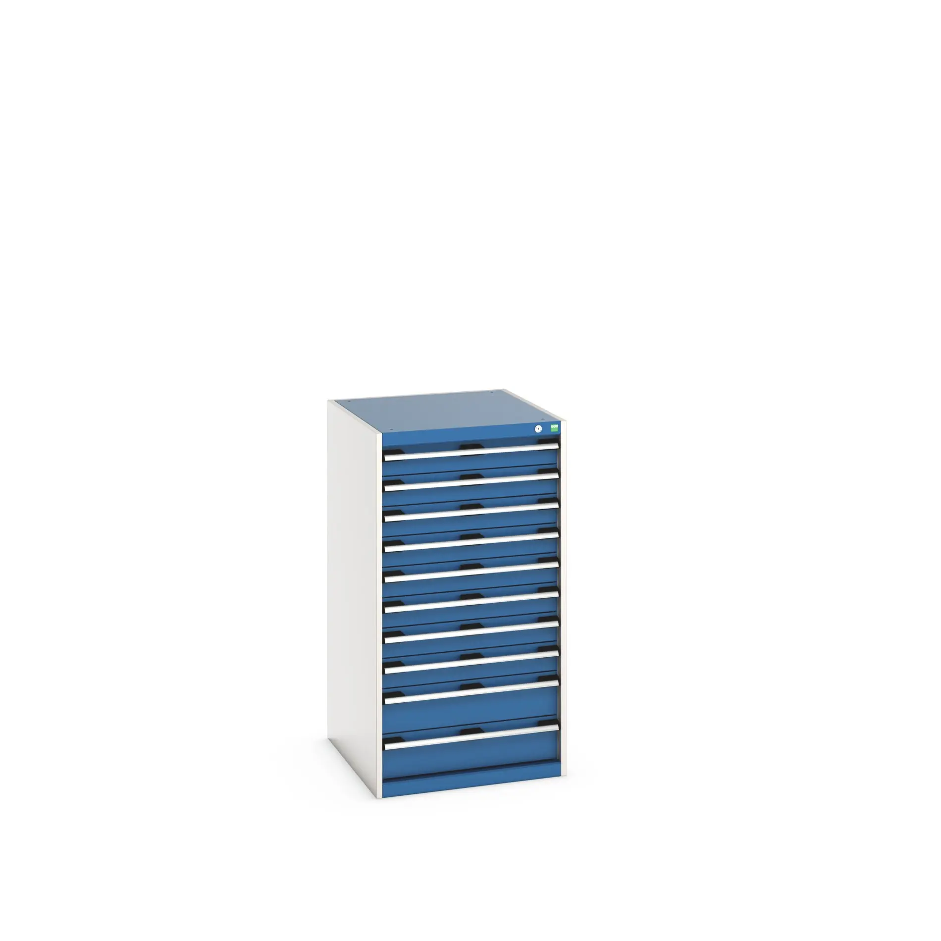 Produktfoto 1 von Bott 10 Stahl Schubladenbehälter Schrank Blau, 1200 mm x 750 mm x 650 mm