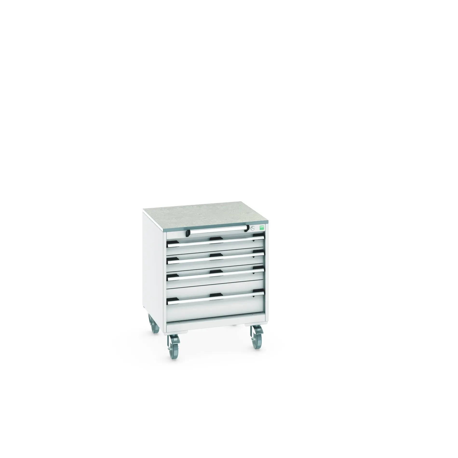 Produktfoto 1 von Bott Aufbewahrungsschrank Typ Beweglicher Schrank Freistehend 4 Schublade/n 790 mm 650 mm 650 mm mit Rädern Stahlblech