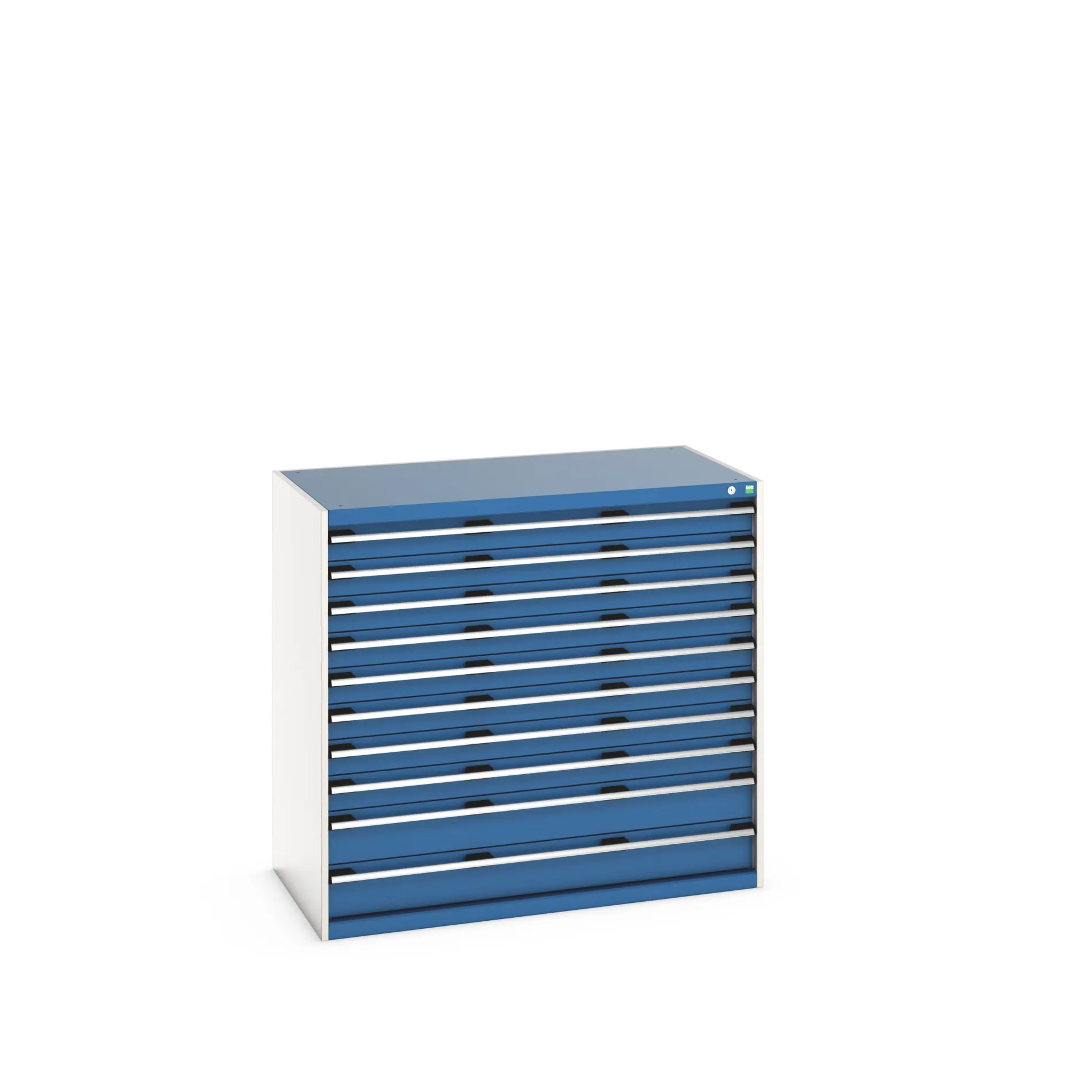 Produktfoto 1 von Bott 10 Stahl Schubladenbehälter Schrank Blau, 1200 mm x 750 mm x 1300 mm